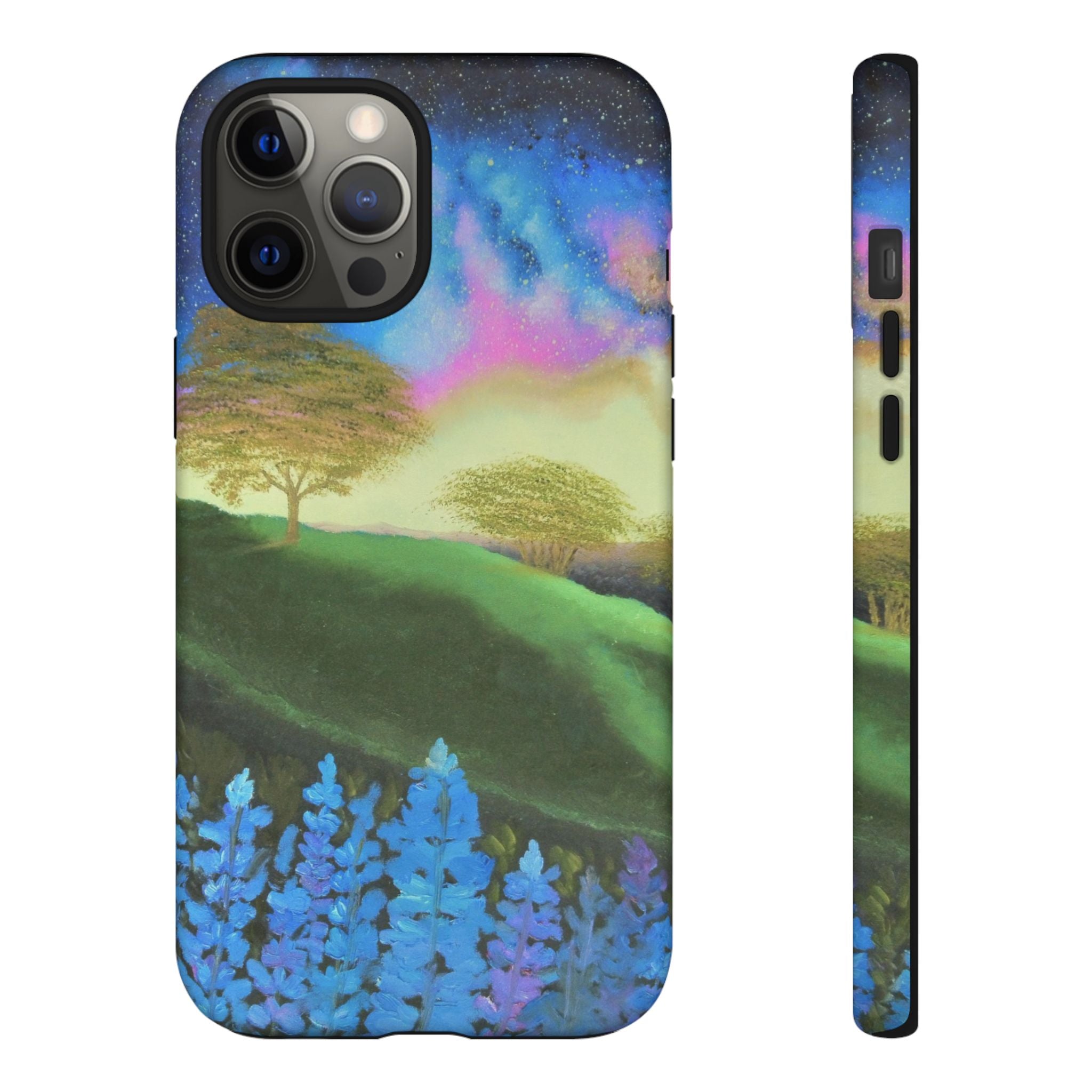 Aurora Nightscape Phone Case — Galaxy Meadow Protective Case