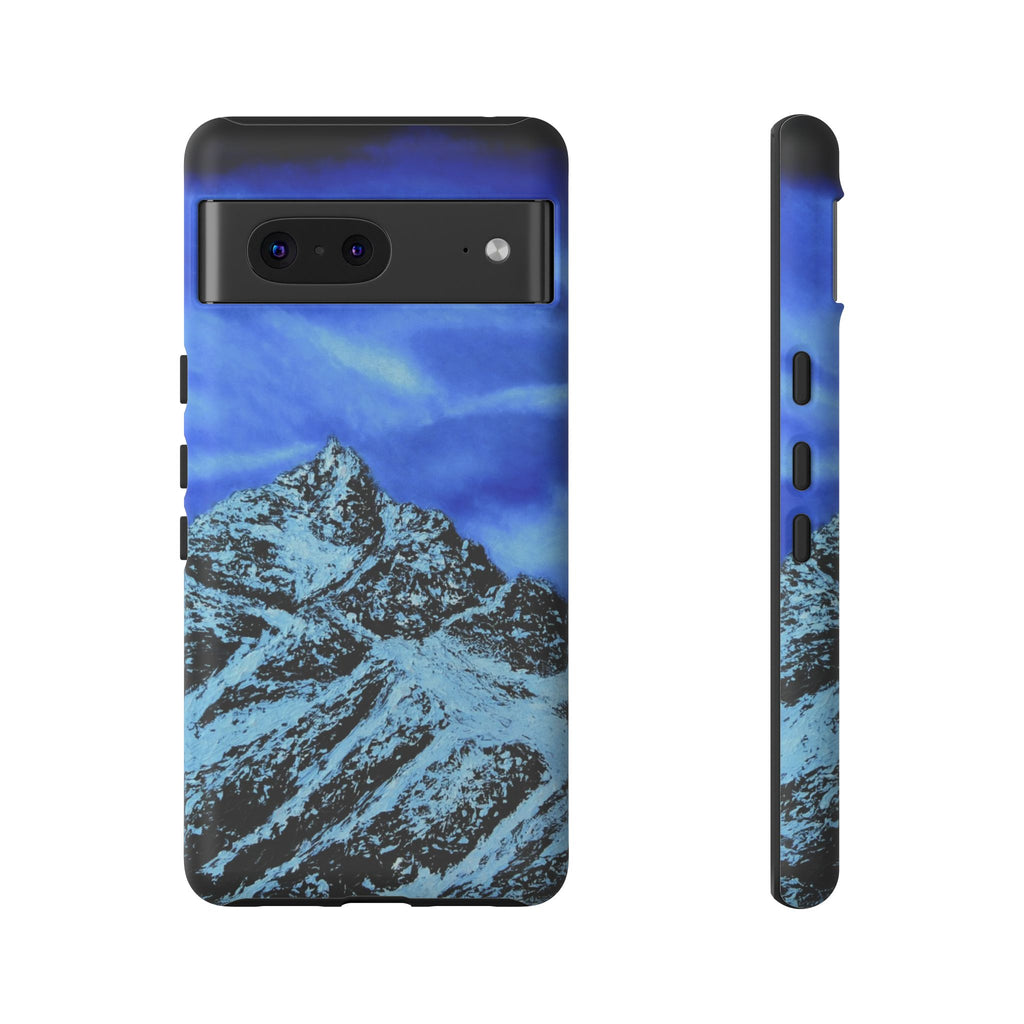 Mountain Peak Blue Tough Phone Case — Rugged Protective iPhone Cover