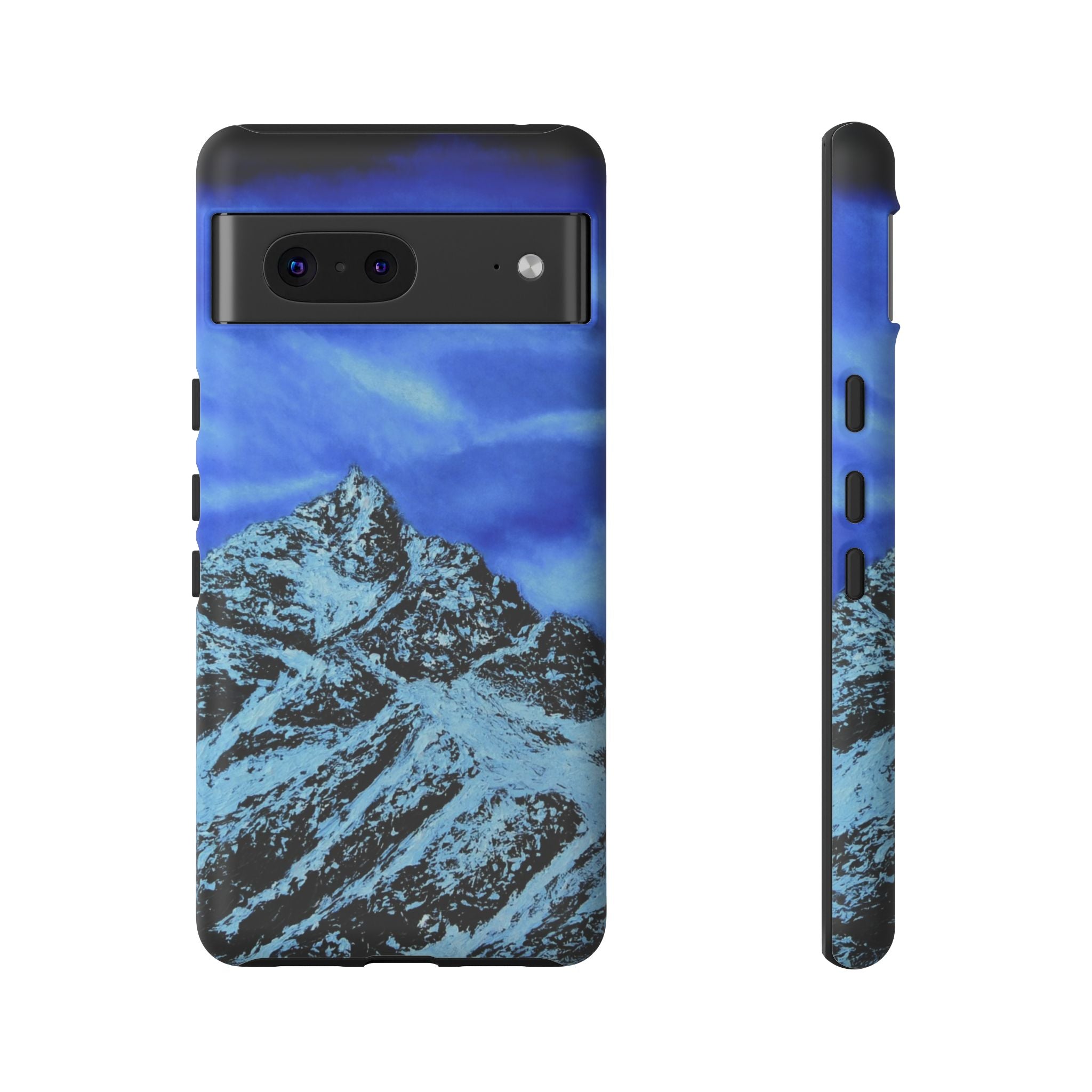 Mountain Peak Blue Tough Phone Case — Rugged Protective iPhone Cover