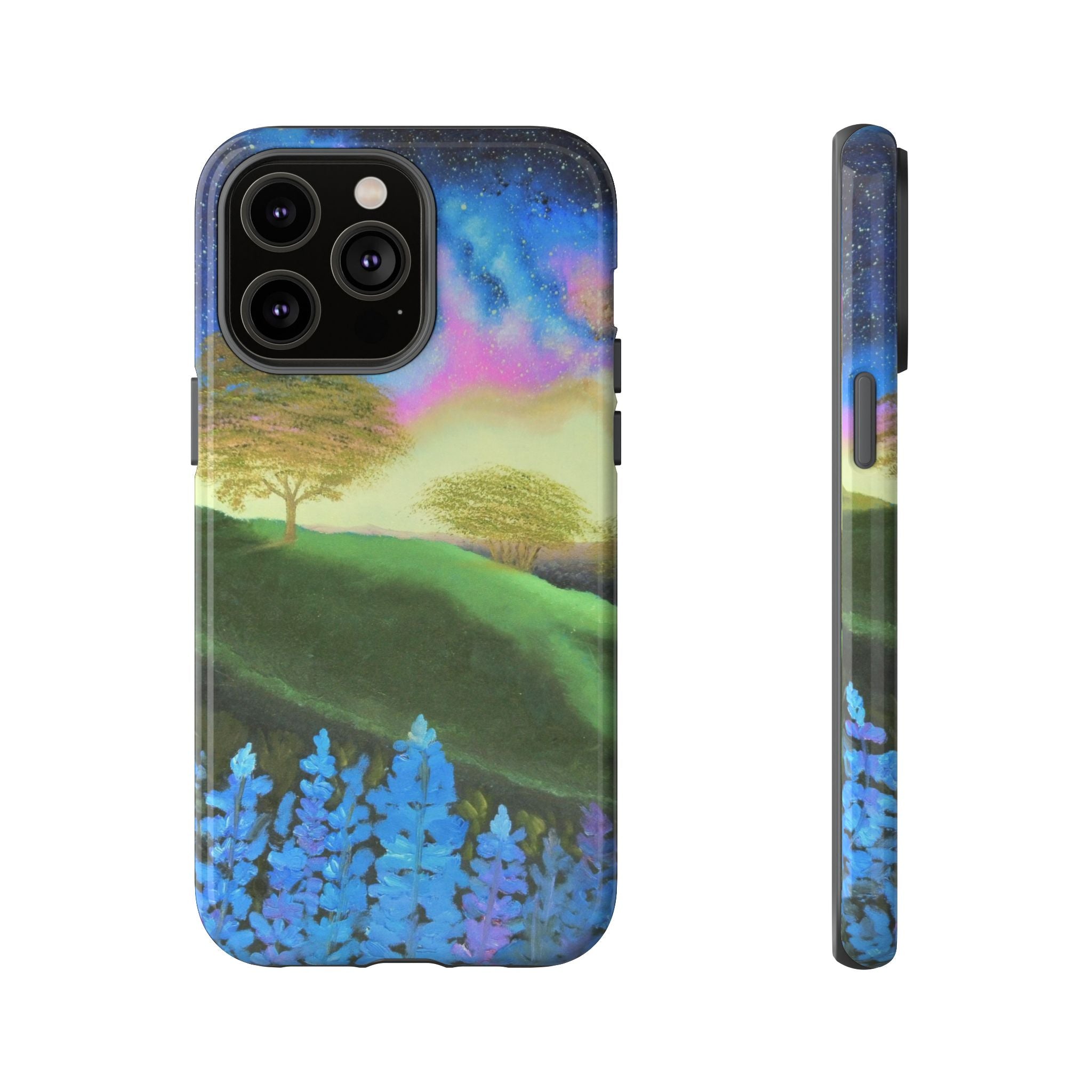 Aurora Nightscape Phone Case — Galaxy Meadow Protective Case