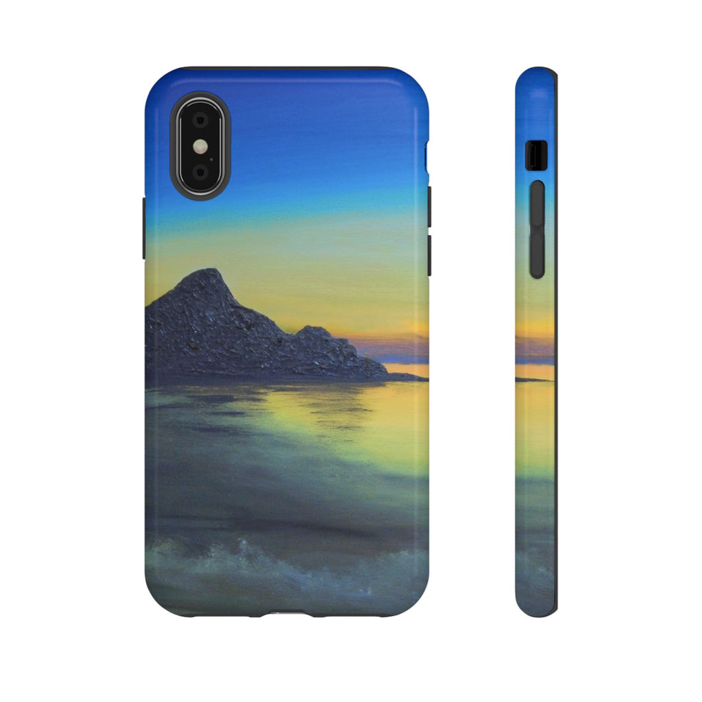 Sunset Cove Phone Case — Durable Protective Tough Case with Tranquil Beach Landscape