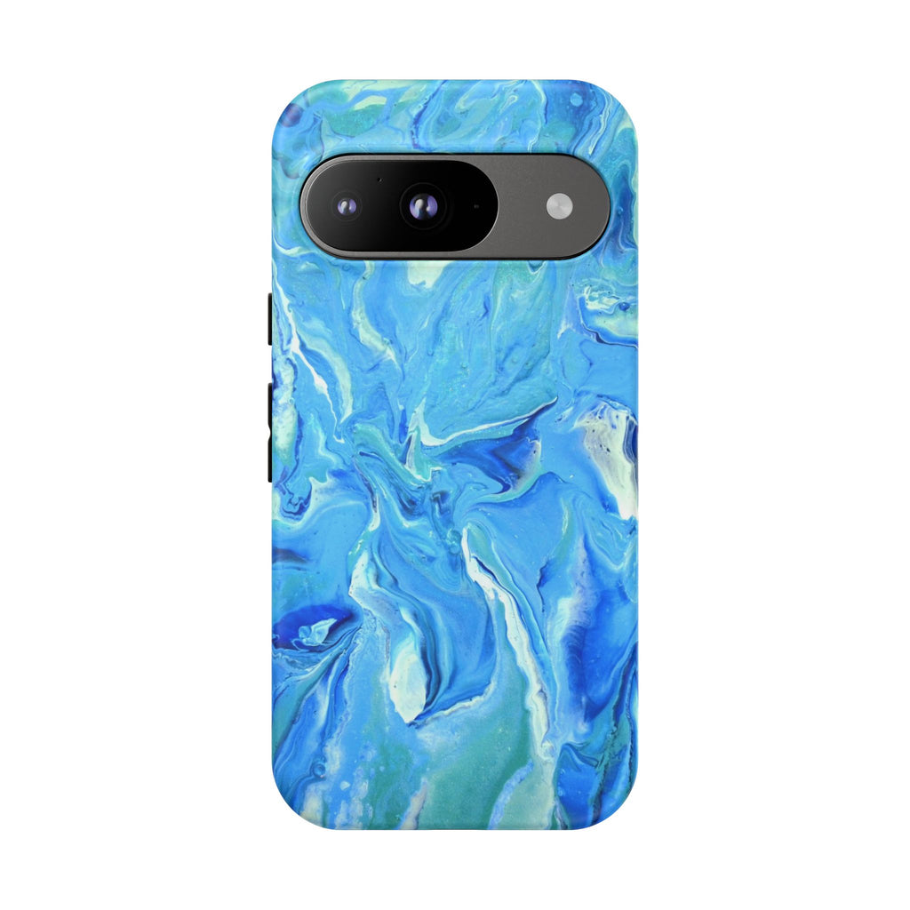 Blue Marble Tough Phone Case — Ocean Swirl Protective iPhone Cover