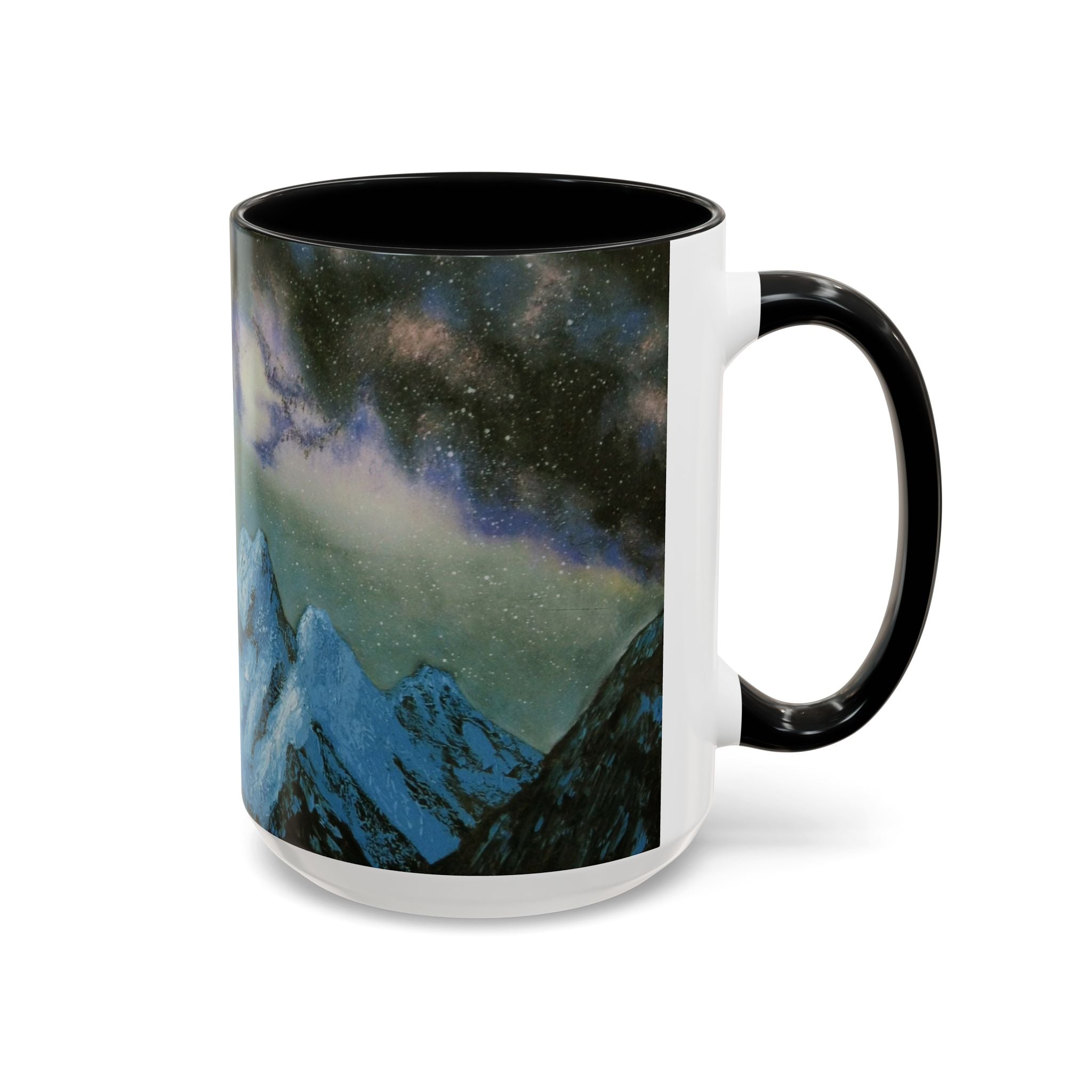 Aurora Mountain Coffee Mug — Northern Lights Ceramic Accent Mug (11/15 oz)