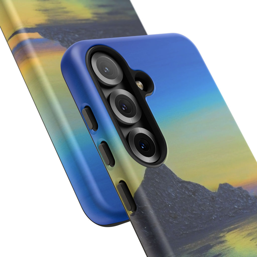 Sunset Cove Phone Case — Durable Protective Tough Case with Tranquil Beach Landscape