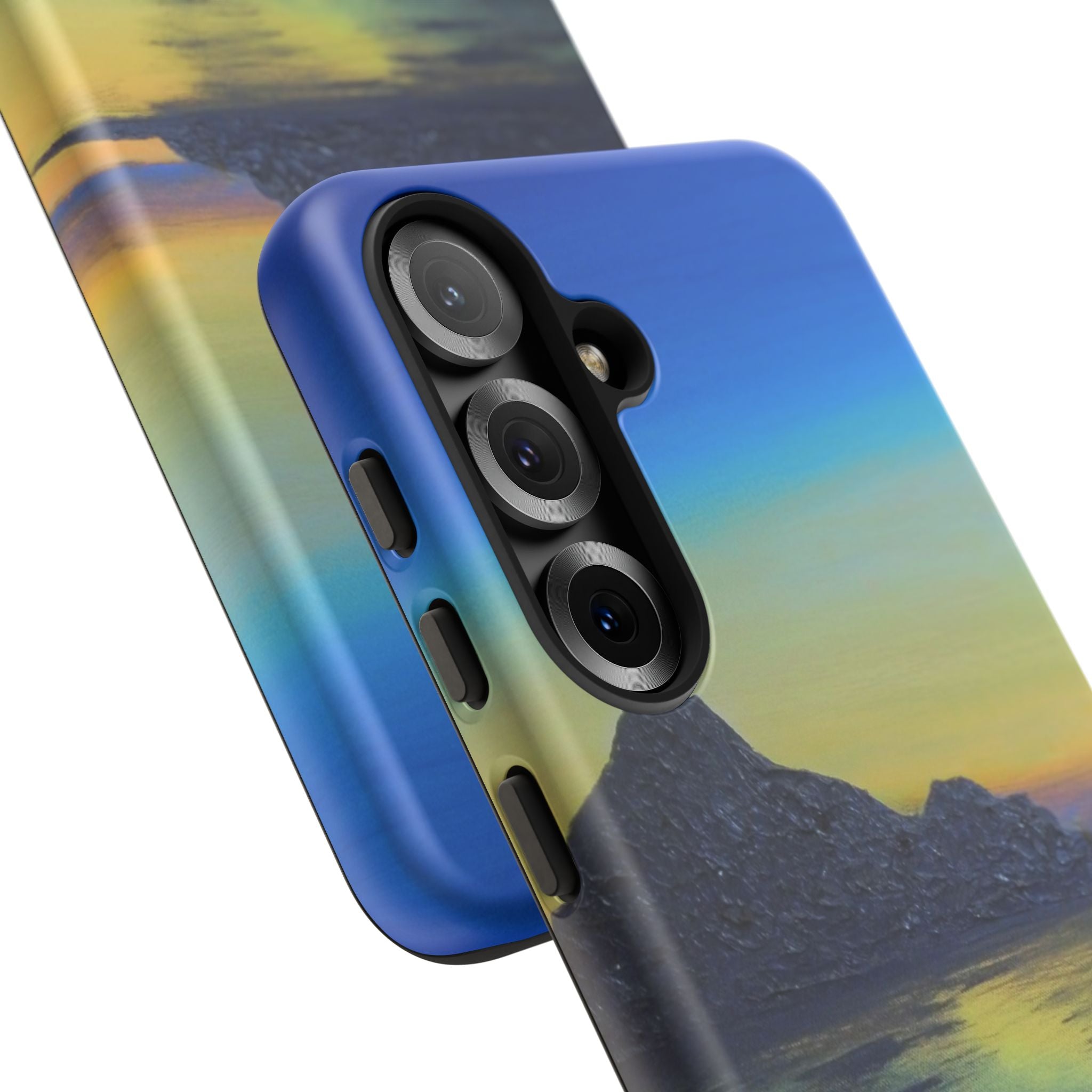 Sunset Cove Phone Case — Durable Protective Tough Case with Tranquil Beach Landscape