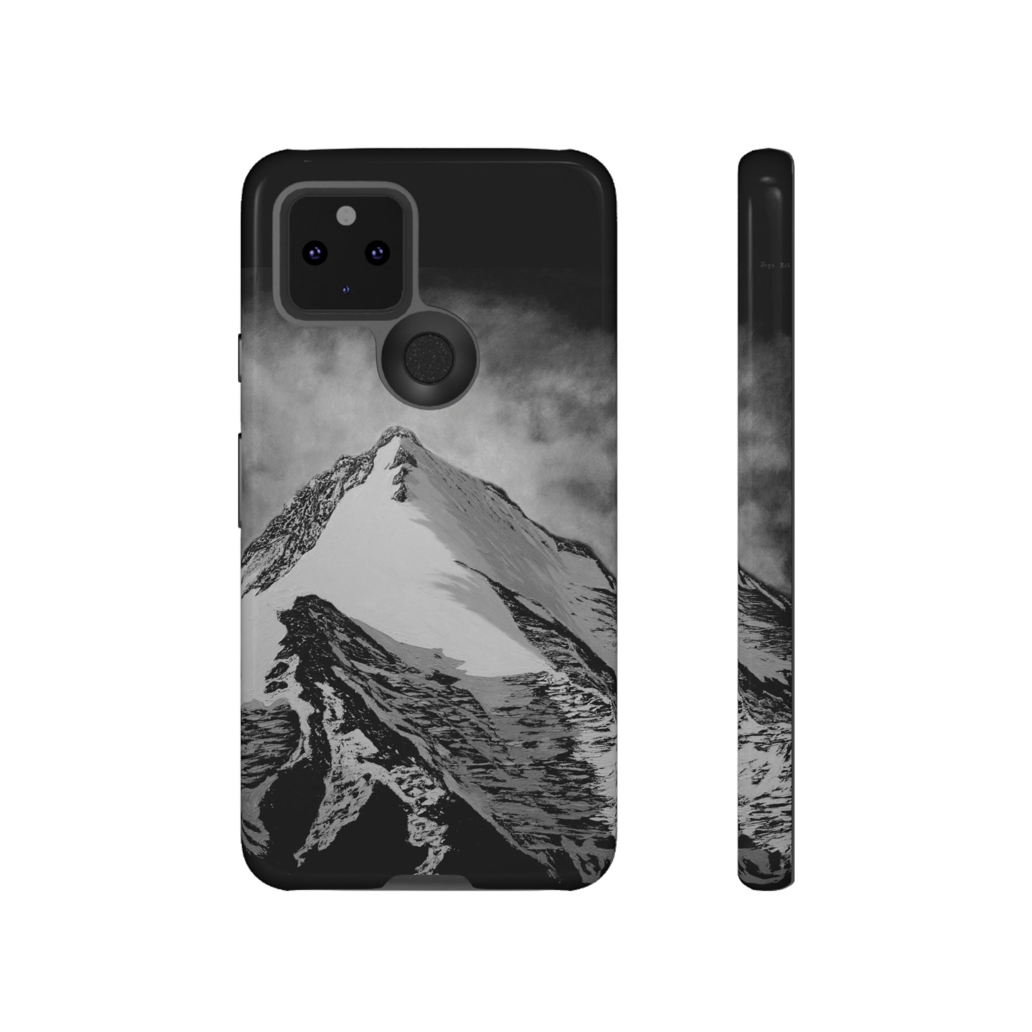 Mountain Peak Phone Case — Black & White Alpine Protective Case