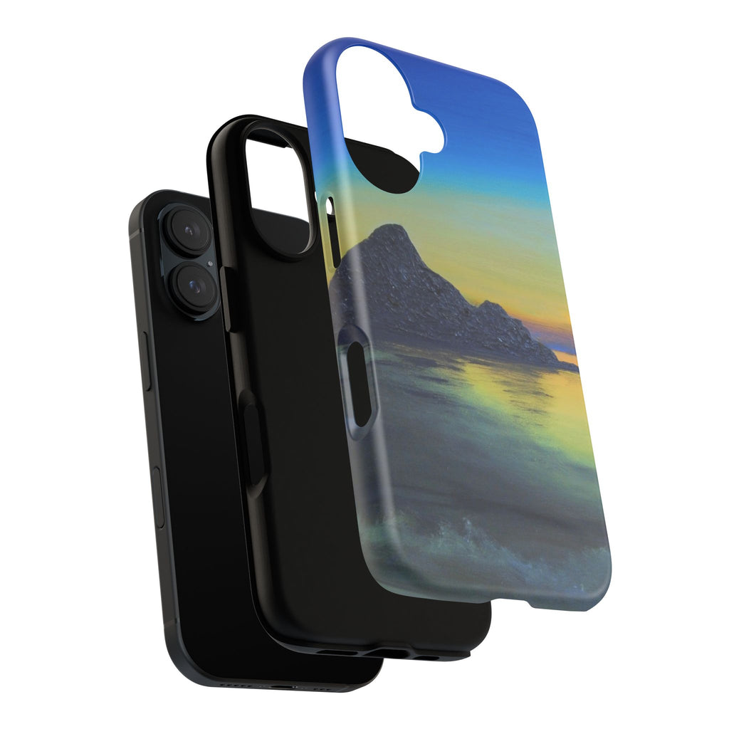Sunset Cove Phone Case — Durable Protective Tough Case with Tranquil Beach Landscape