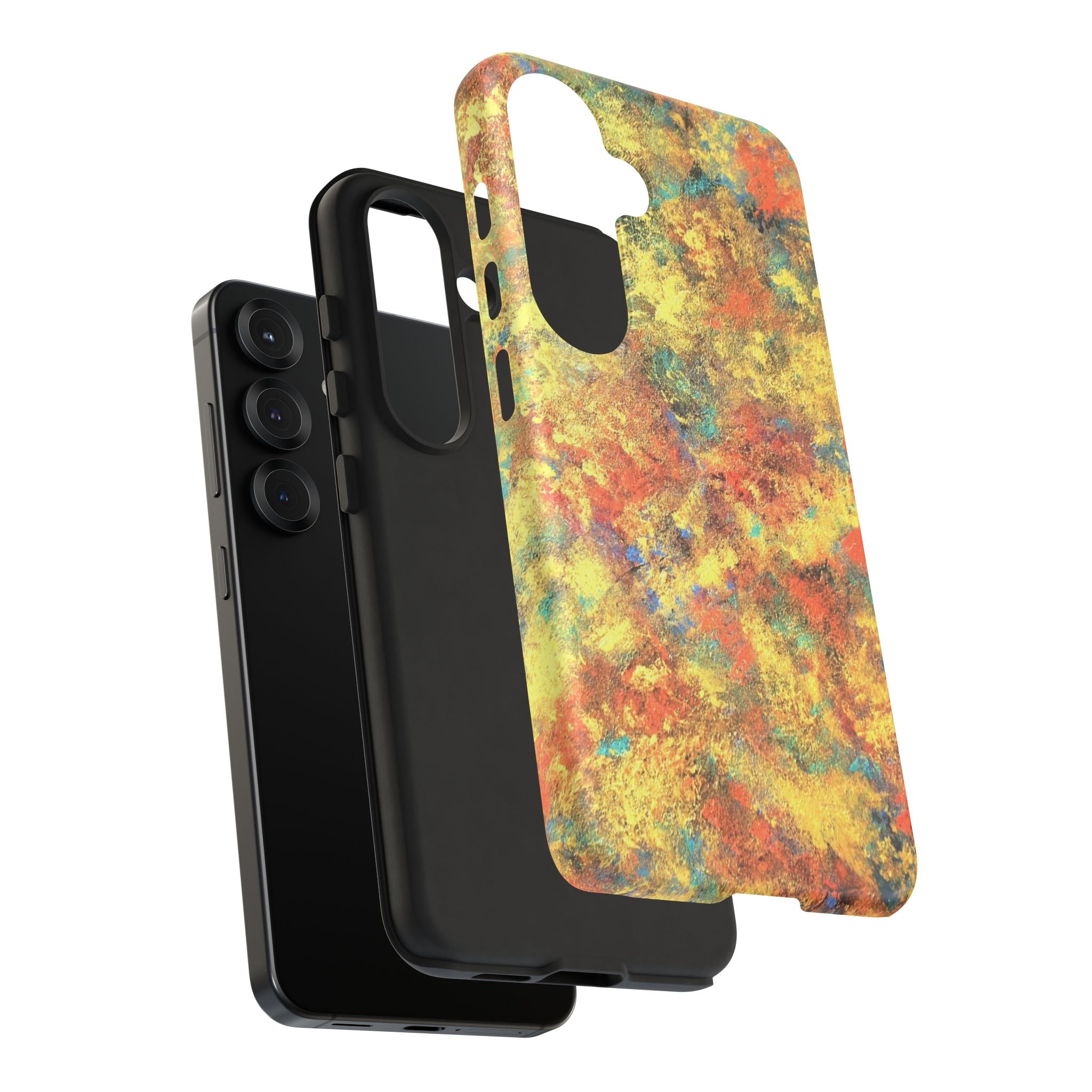 Abstract Autumn Marble Phone Case — Protective iPhone Cover with Warm Fall Colors