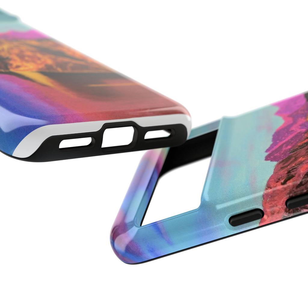 Protective Phone Case — Vibrant Retro Mountain Landscape