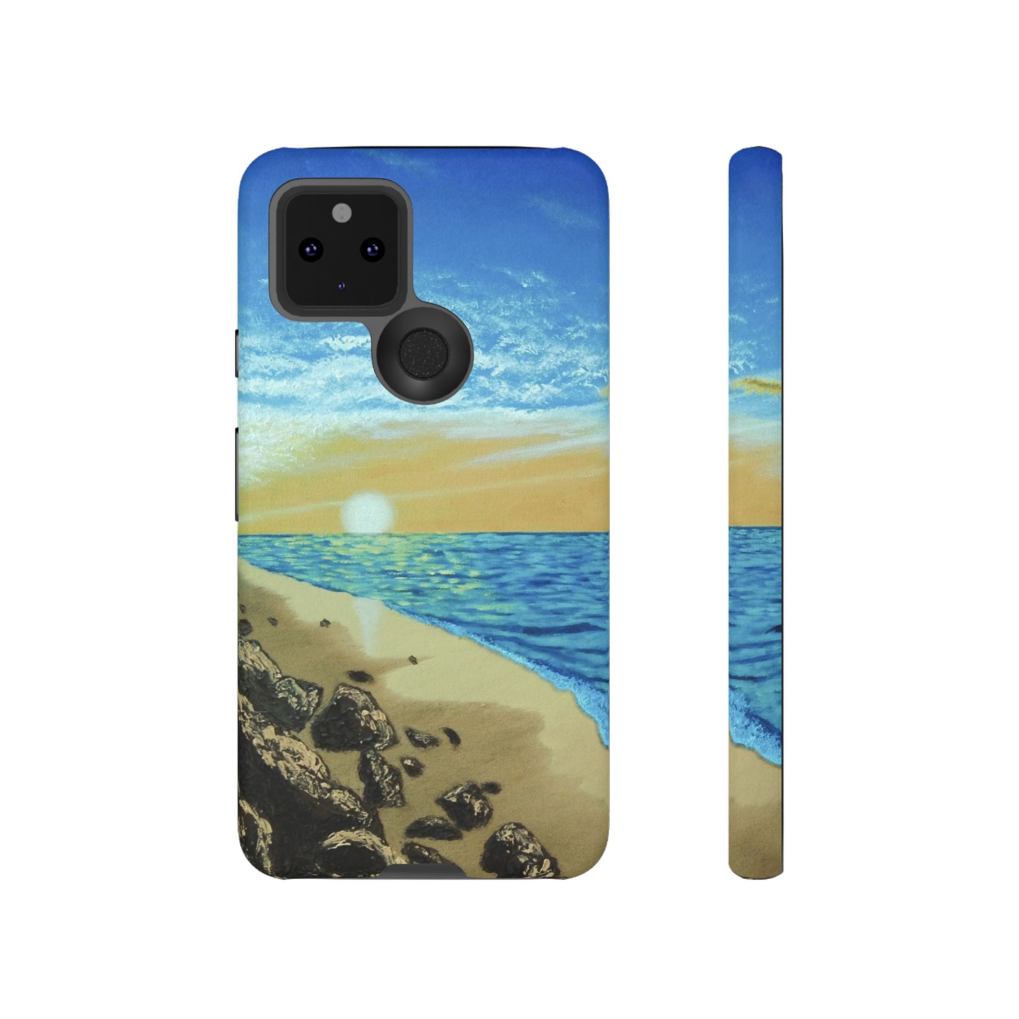 Beach Sunset Phone Case — Protective Tough Case with Coastal Shoreline Design