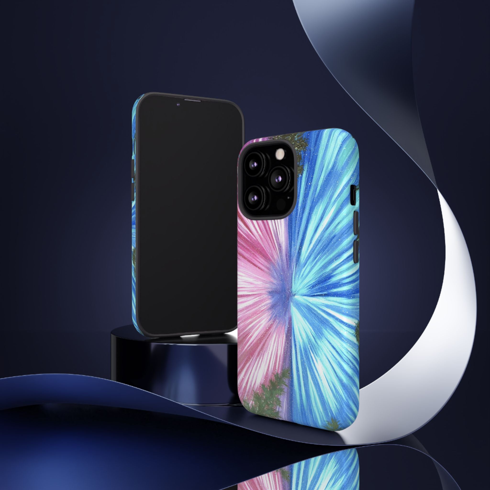 Phone Case — Pink & Blue Burst Tough Protective Case