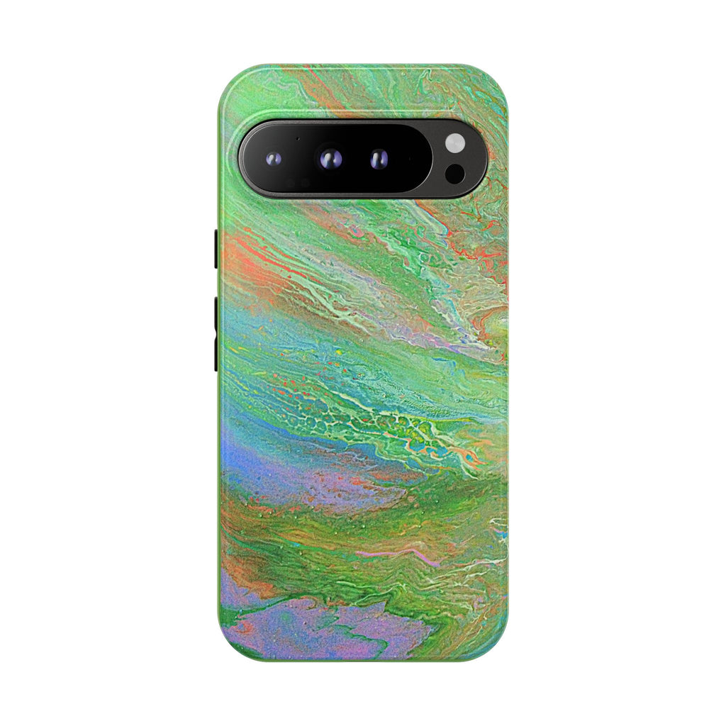 Marbled Green Abstract Phone Case — Protective Tough Case for iPhone