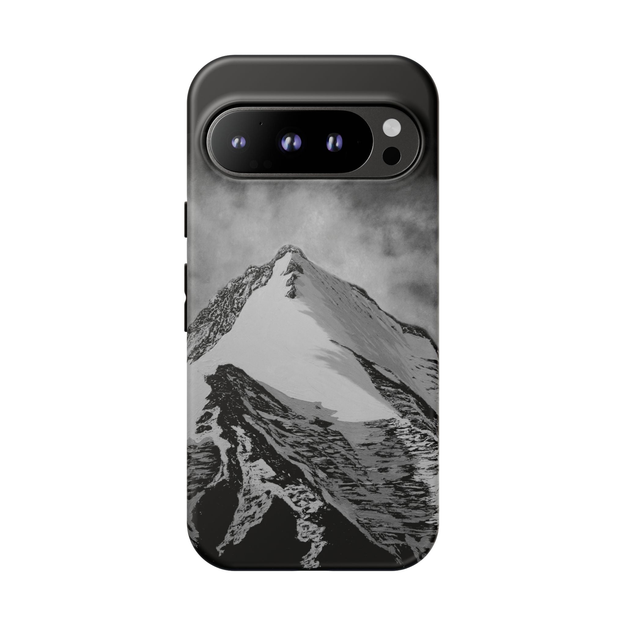 Mountain Peak Phone Case — Black & White Alpine Protective Case