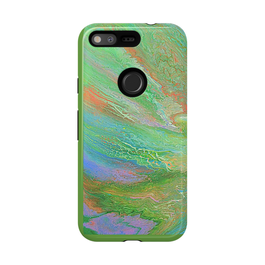 Marbled Green Abstract Phone Case — Protective Tough Case for iPhone