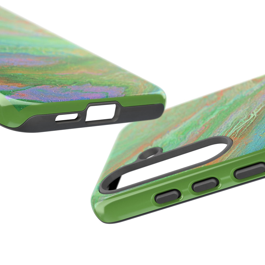 Marbled Green Abstract Phone Case — Protective Tough Case for iPhone