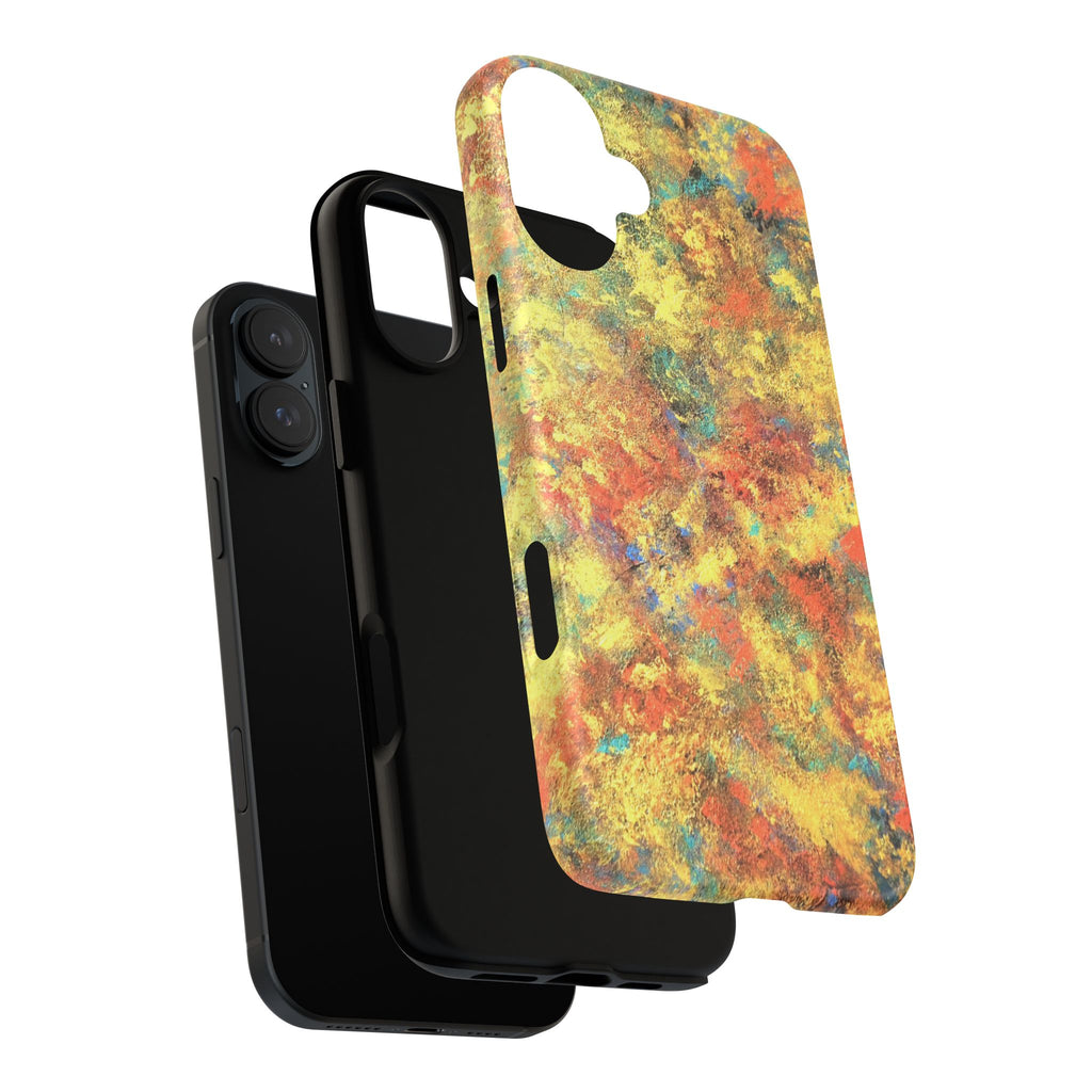 Abstract Autumn Marble Phone Case — Protective iPhone Cover with Warm Fall Colors