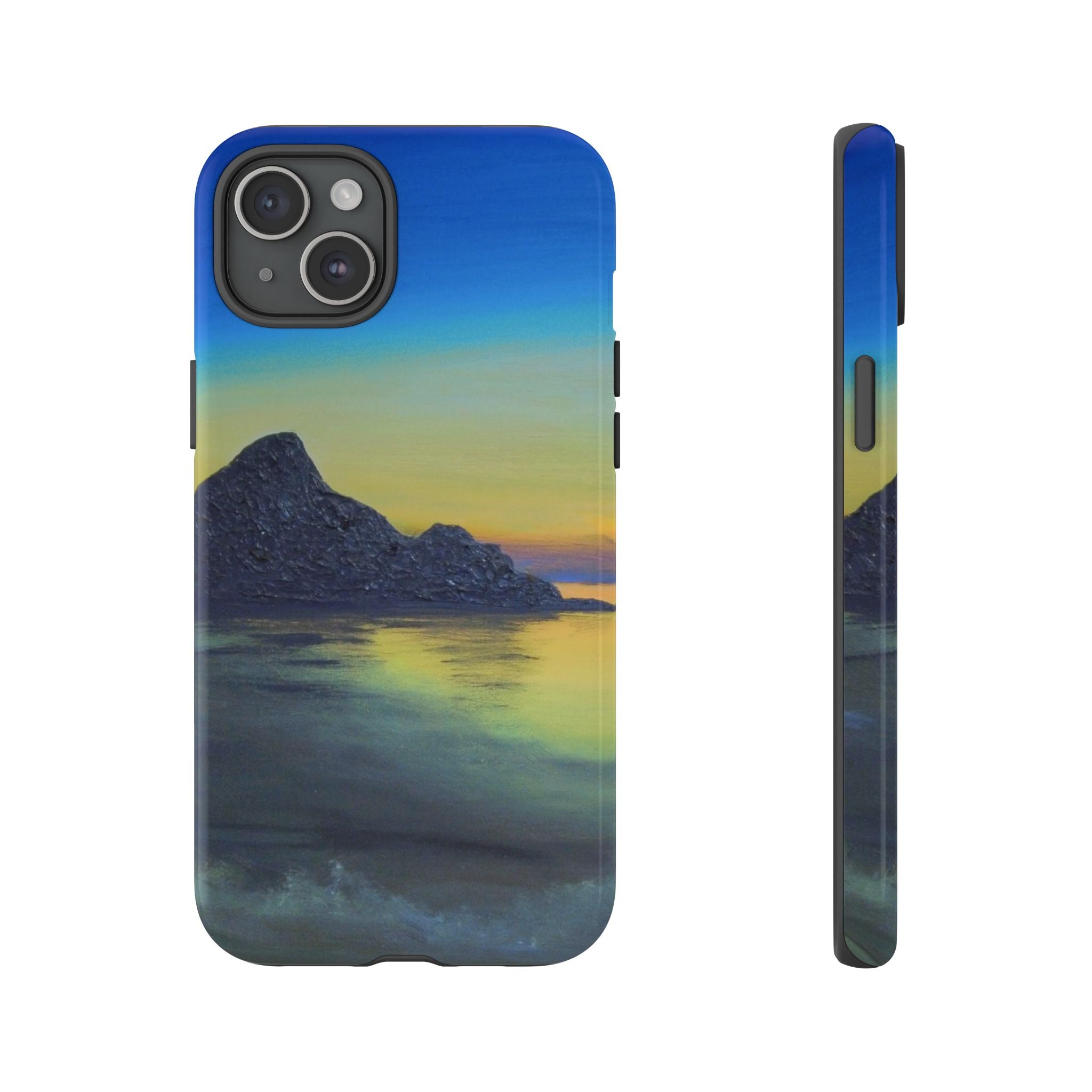Sunset Cove Phone Case — Durable Protective Tough Case with Tranquil Beach Landscape