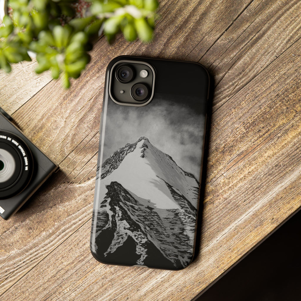 Mountain Peak Phone Case — Black & White Alpine Protective Case