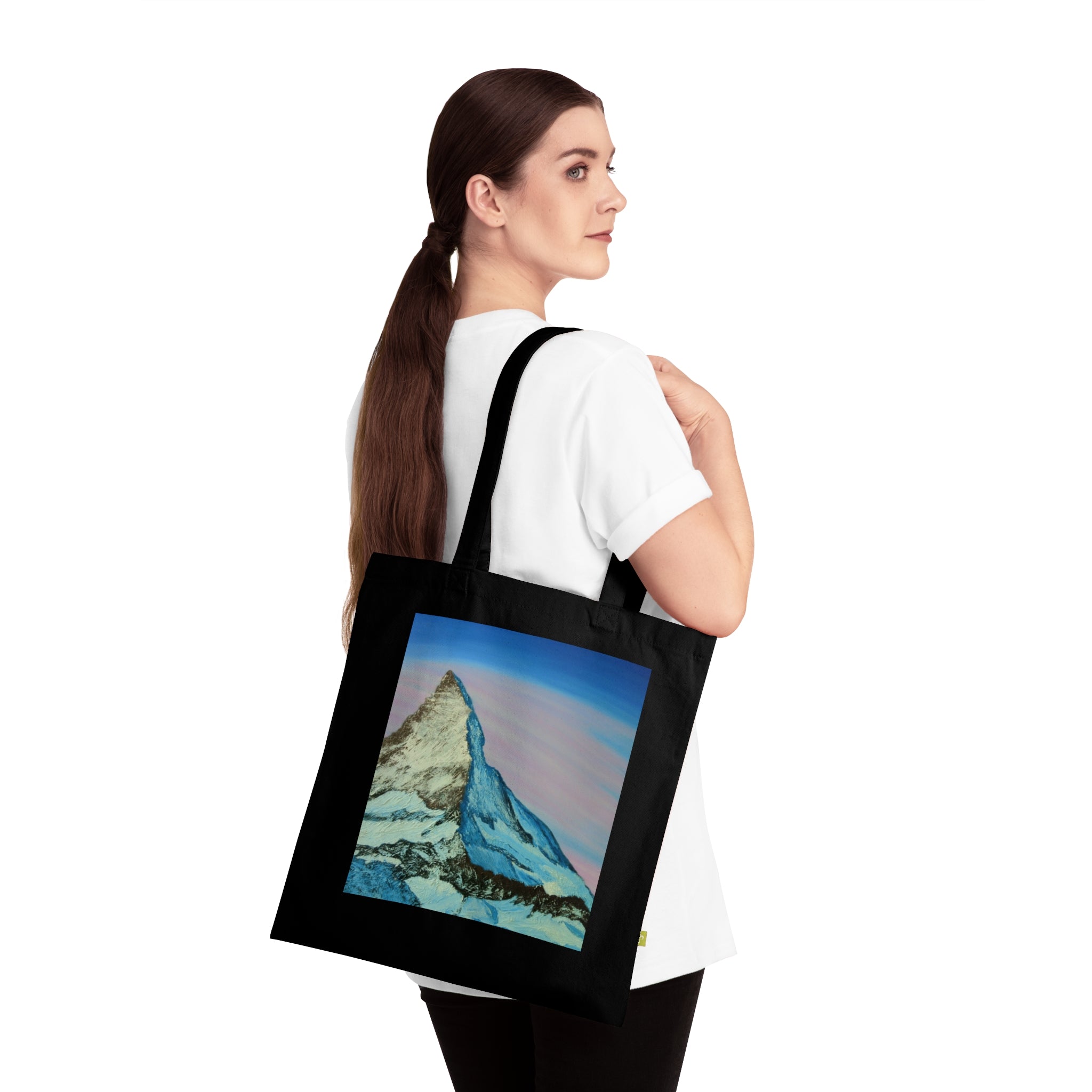 Mountain Sunrise Organic Cotton Tote Bag — Scenic Matterhorn Print