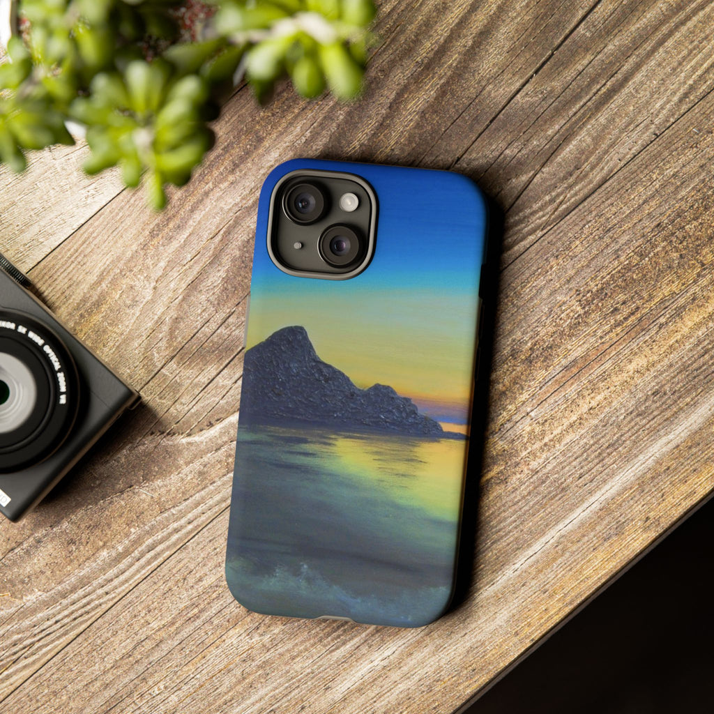 Sunset Cove Phone Case — Durable Protective Tough Case with Tranquil Beach Landscape