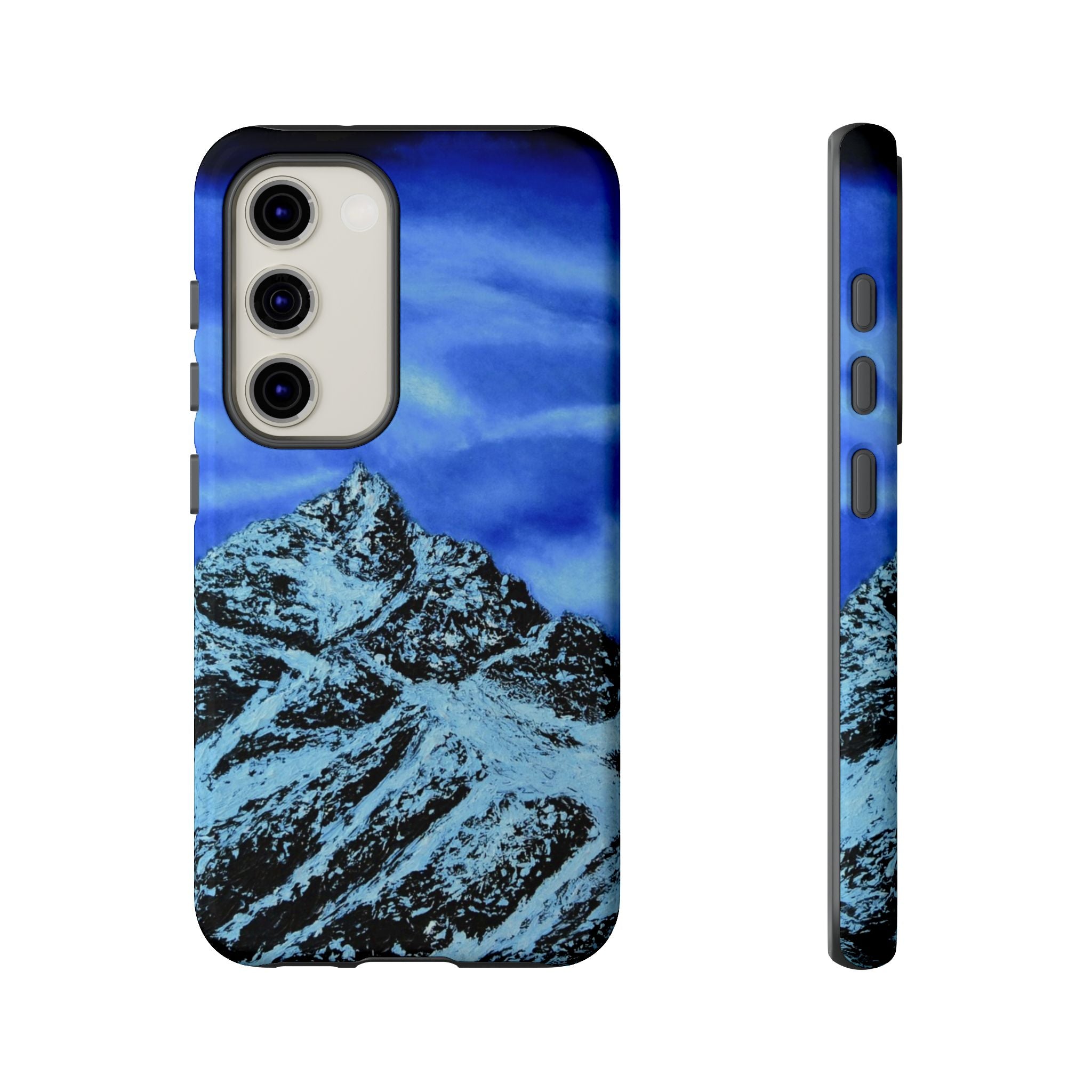 Mountain Peak Blue Tough Phone Case — Rugged Protective iPhone Cover