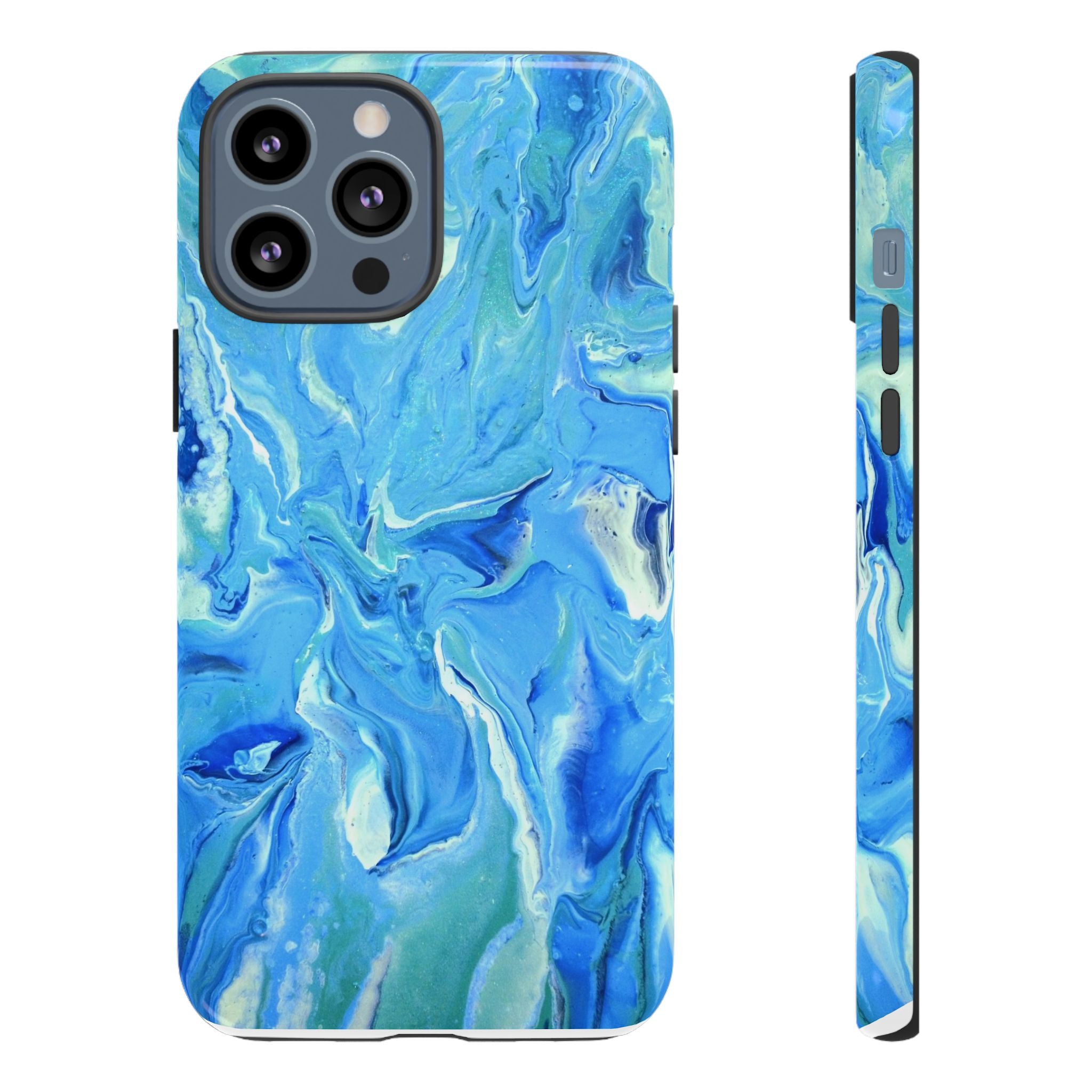 Blue Marble Tough Phone Case — Ocean Swirl Protective iPhone Cover