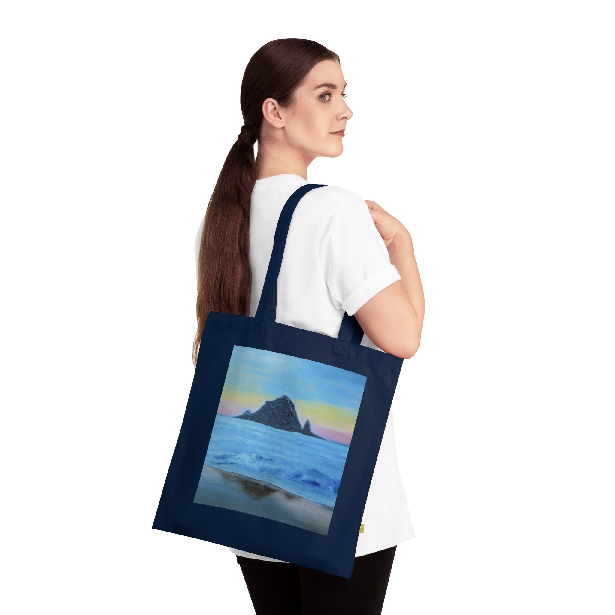 Ocean Sunset Tote Bag — Beach Landscape Organic Cotton Tote