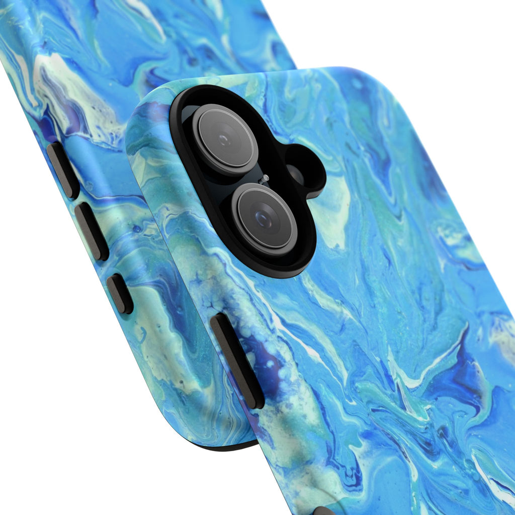 Blue Marble Tough Phone Case — Ocean Swirl Protective iPhone Cover