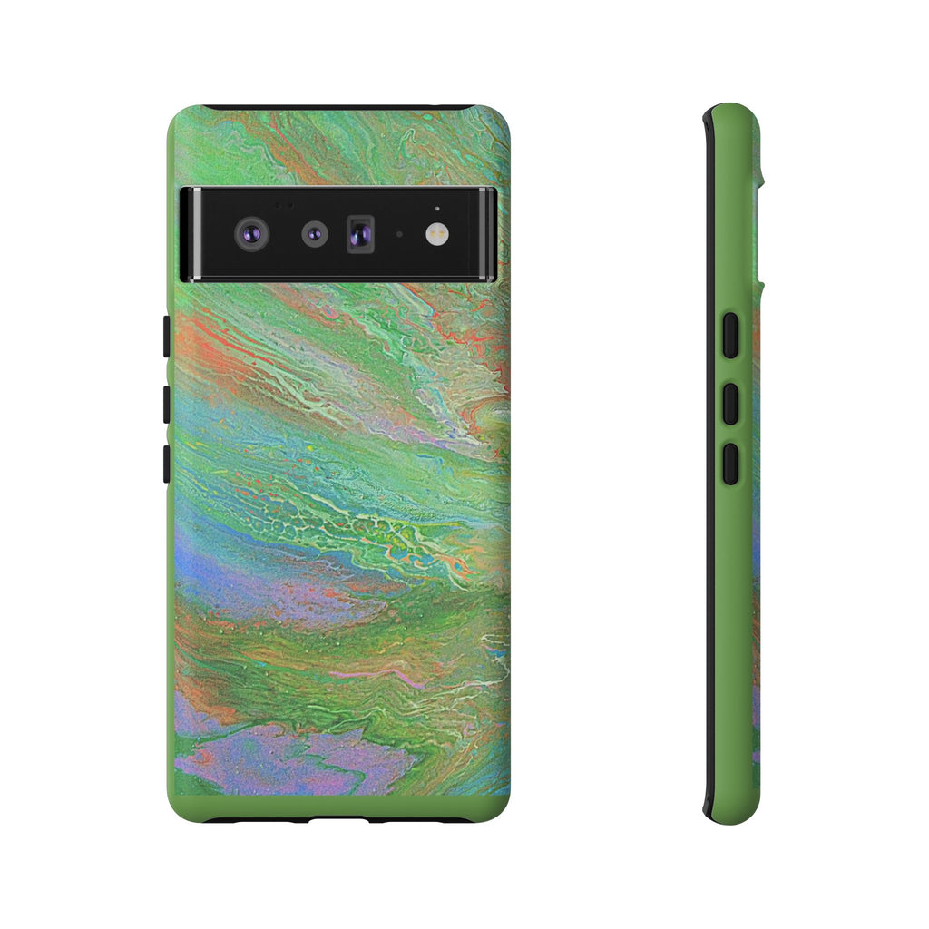 Marbled Green Abstract Phone Case — Protective Tough Case for iPhone