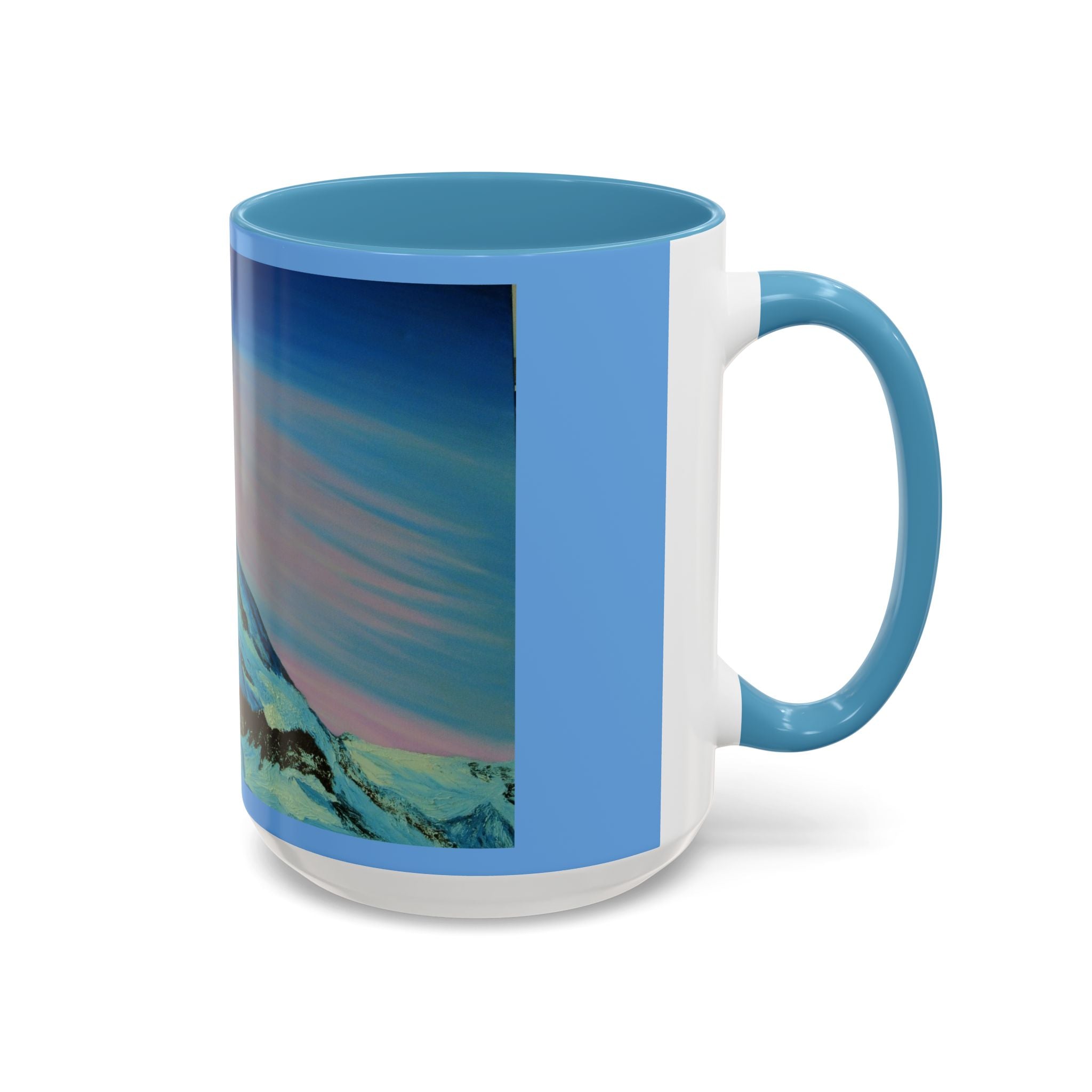 Mountain Sunrise Accent Coffee Mug — Scenic Alpine Art 11/15oz