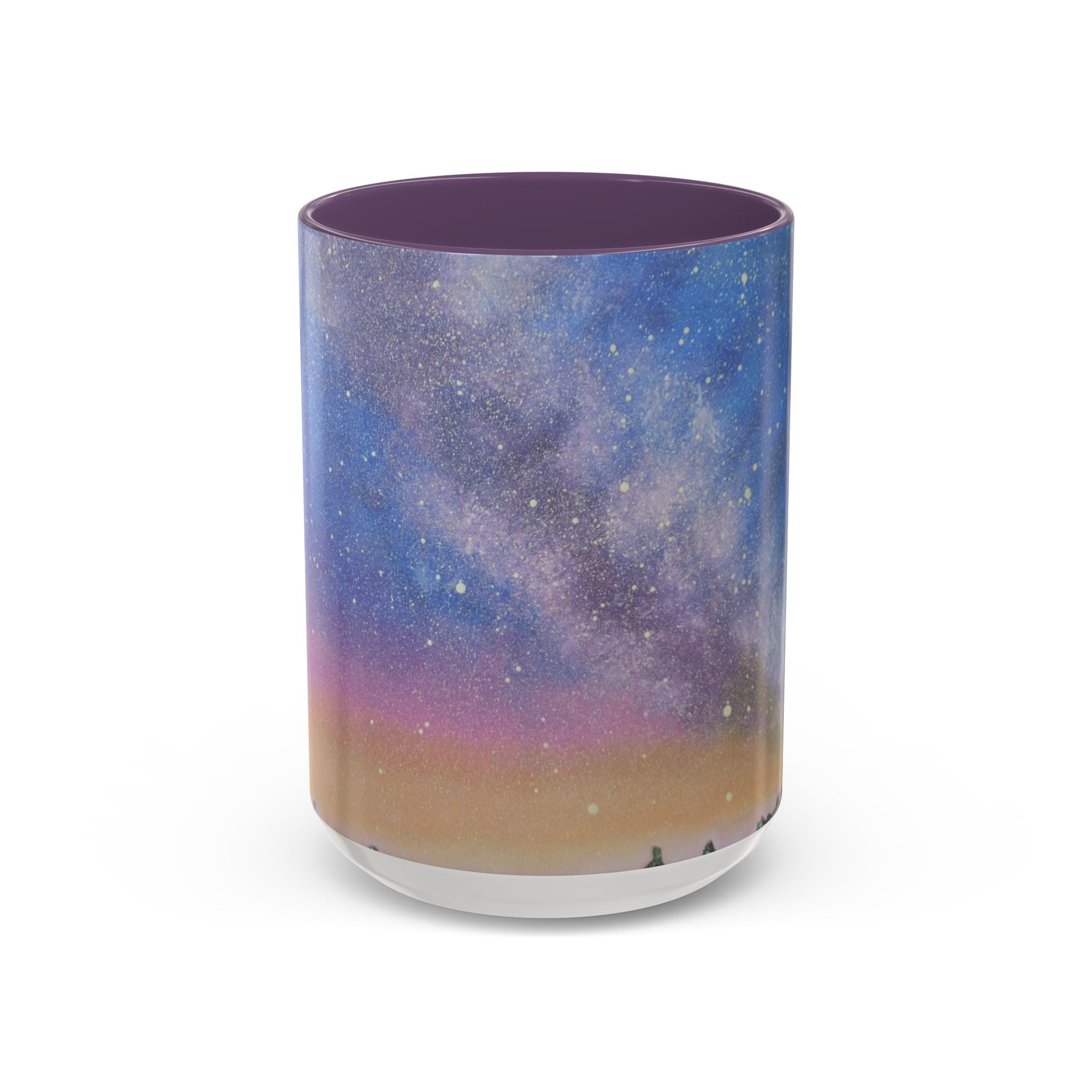 Galaxy Watercolor Coffee Mug — Starry Night Accent Ceramic Mug (11/15oz)