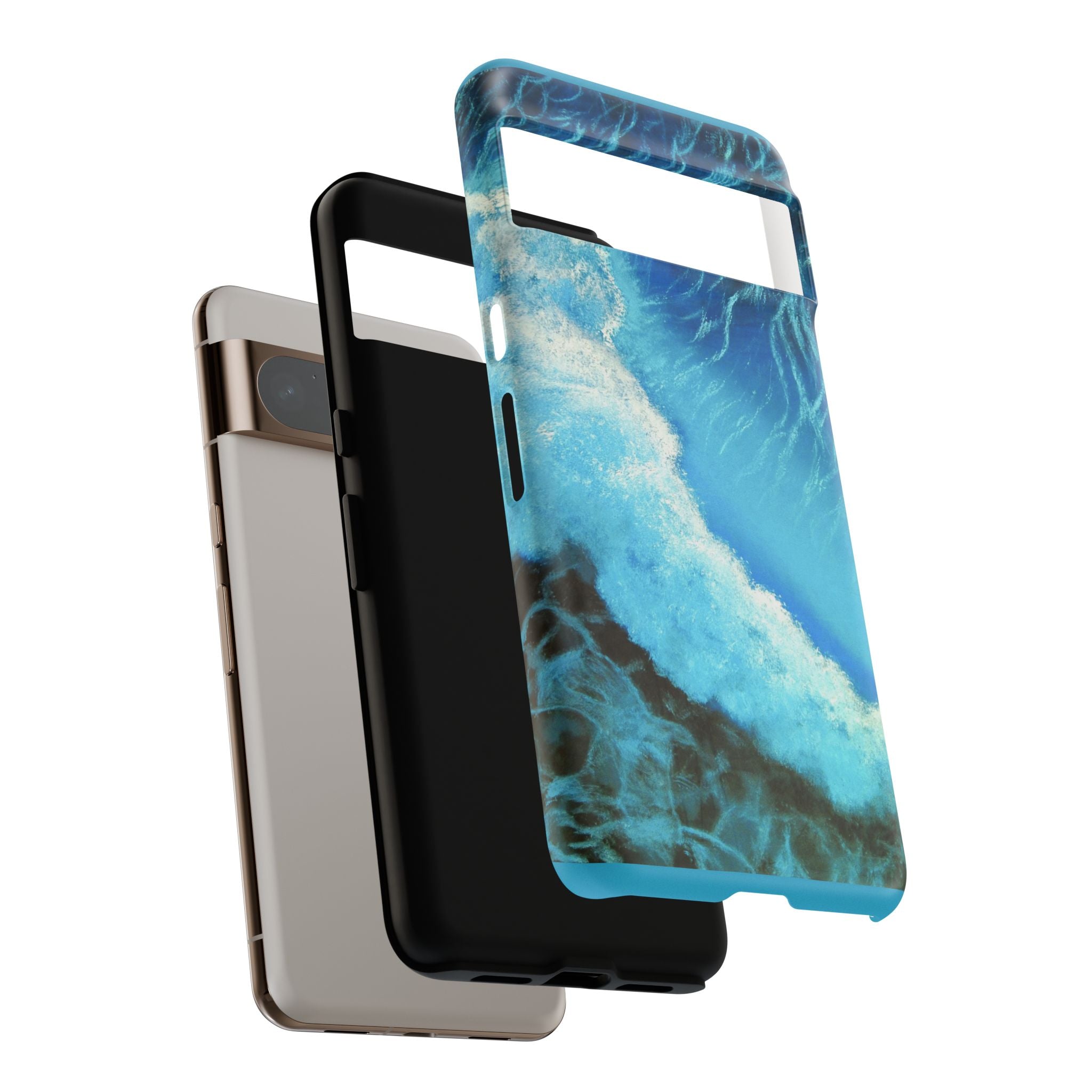 Ocean Wave Tough Phone Case — Blue Sea Water Protective Cover