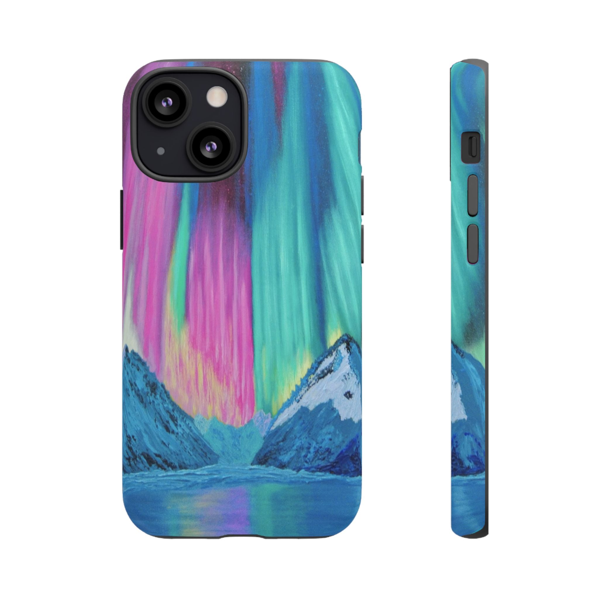 Aurora Mountain Tough Phone Case — Northern Lights Protective iPhone Cover