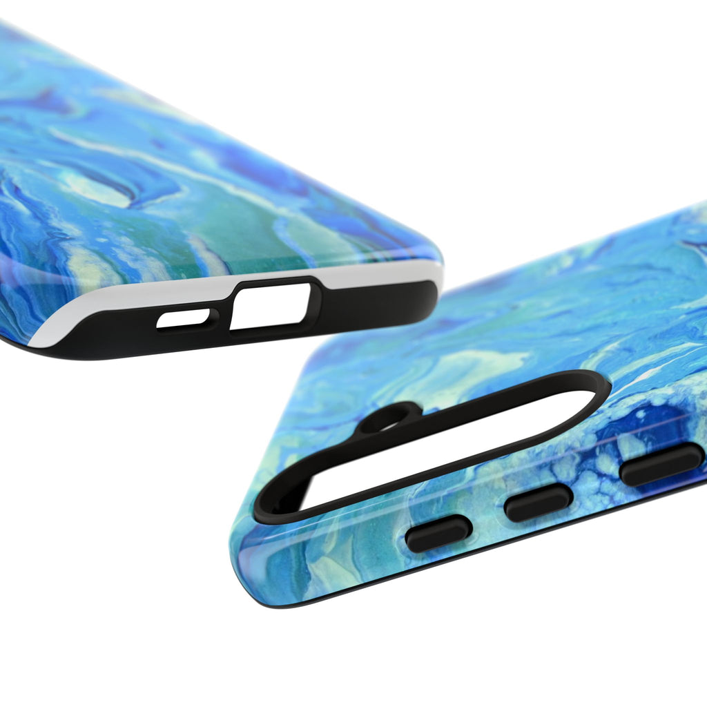 Blue Marble Tough Phone Case — Ocean Swirl Protective iPhone Cover