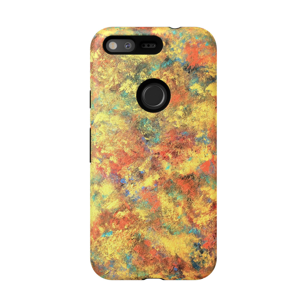 Abstract Autumn Marble Phone Case — Protective iPhone Cover with Warm Fall Colors