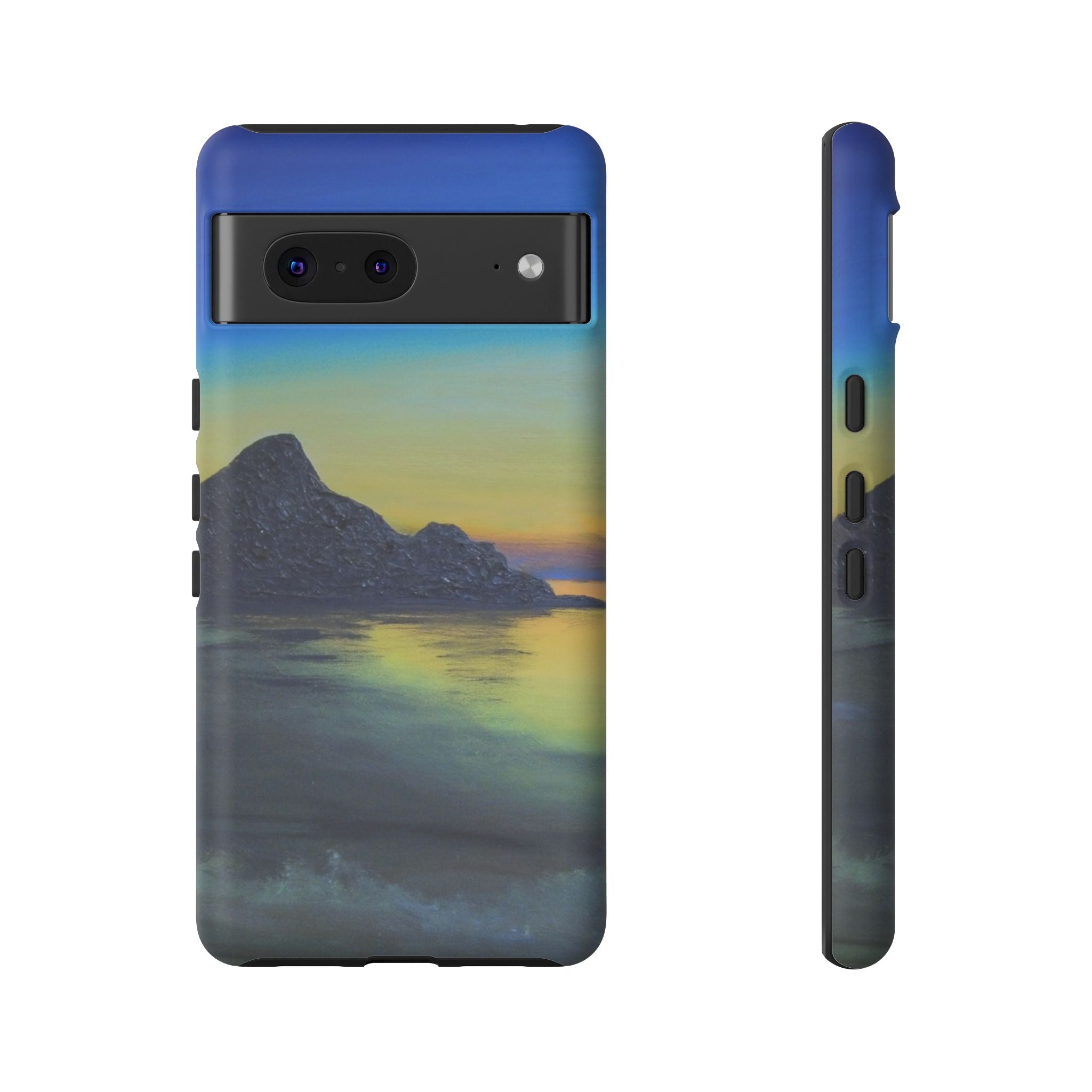 Sunset Cove Phone Case — Durable Protective Tough Case with Tranquil Beach Landscape