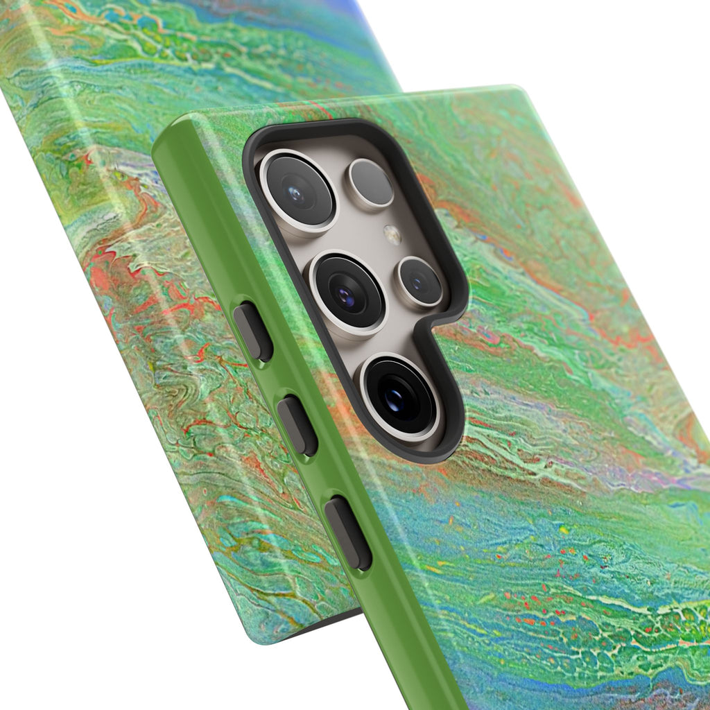Marbled Green Abstract Phone Case — Protective Tough Case for iPhone