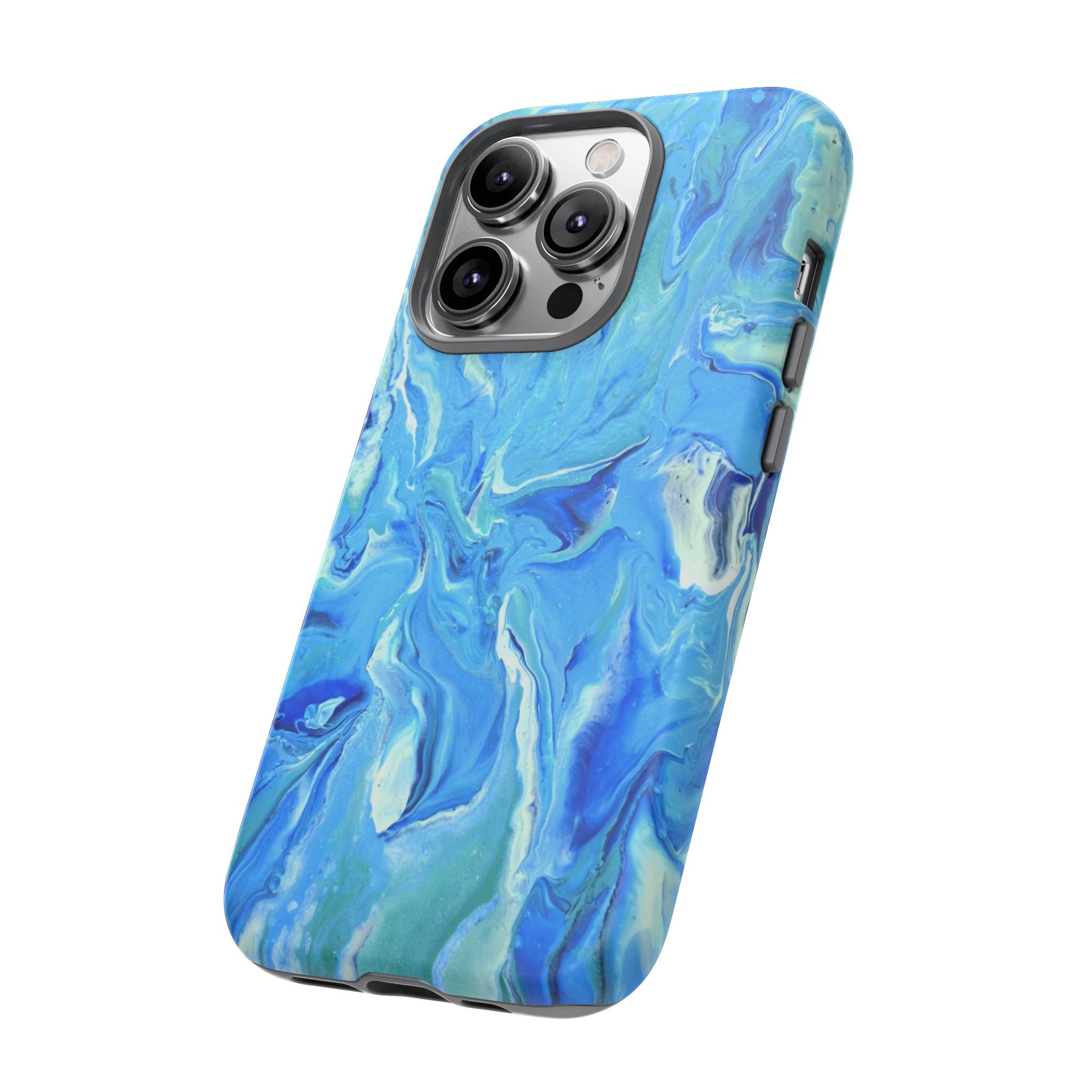 Blue Marble Tough Phone Case — Ocean Swirl Protective iPhone Cover
