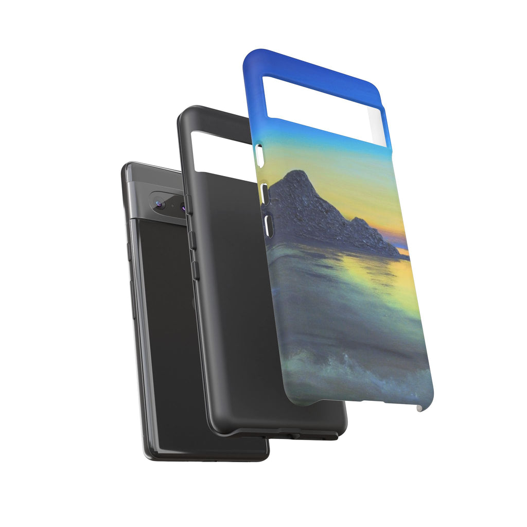 Sunset Cove Phone Case — Durable Protective Tough Case with Tranquil Beach Landscape
