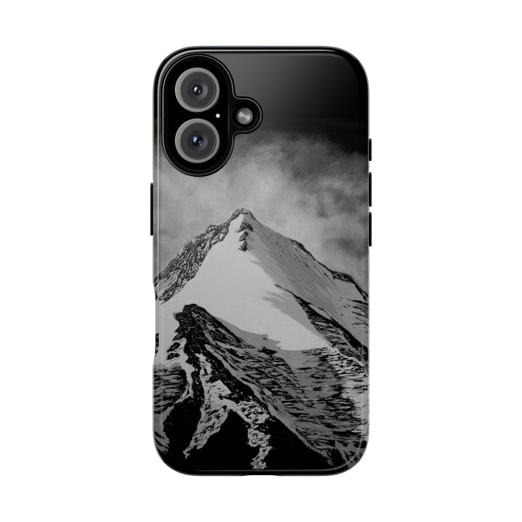 Mountain Peak Phone Case — Black & White Alpine Protective Case