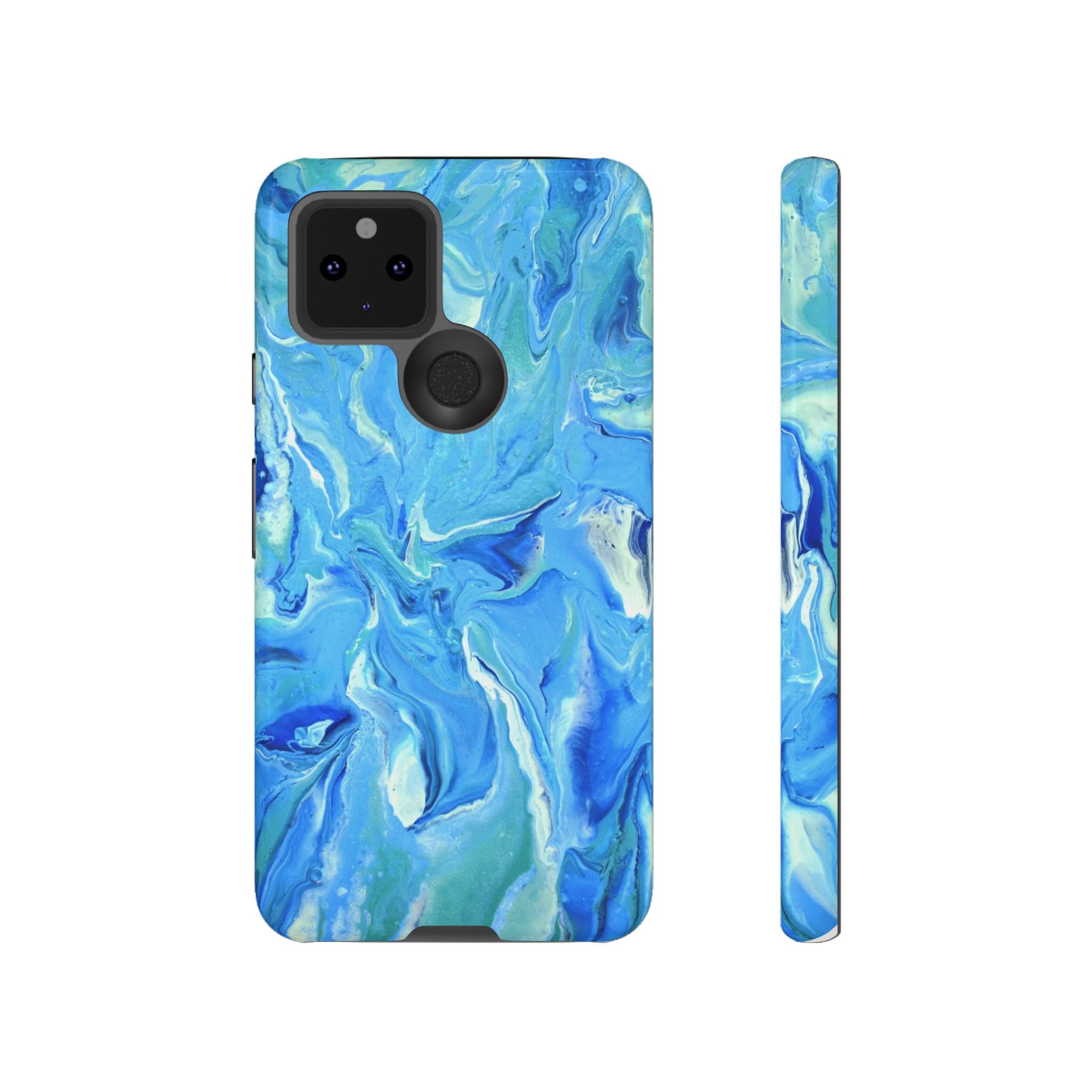 Blue Marble Tough Phone Case — Ocean Swirl Protective iPhone Cover
