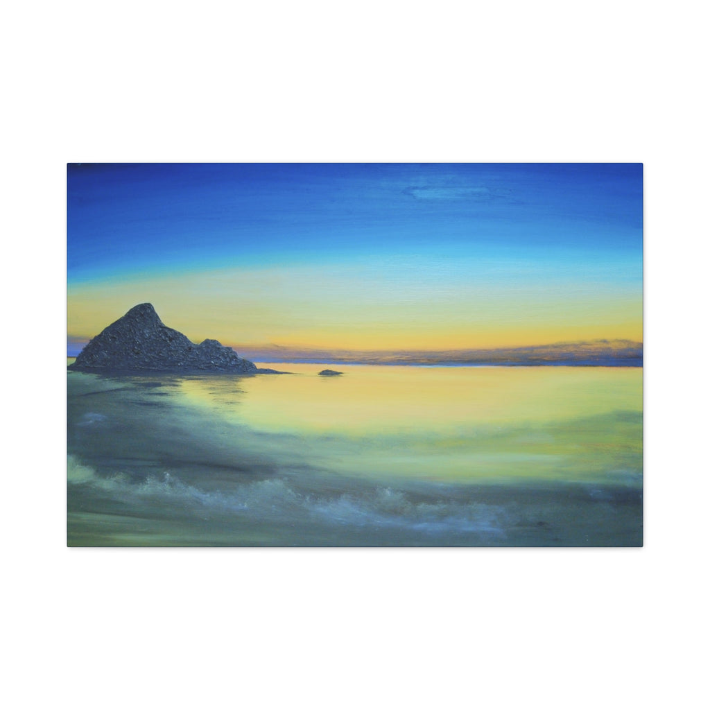 Sunset Seascape Matte Canvas Print — Tranquil Coastal Wall Art (Stretched)