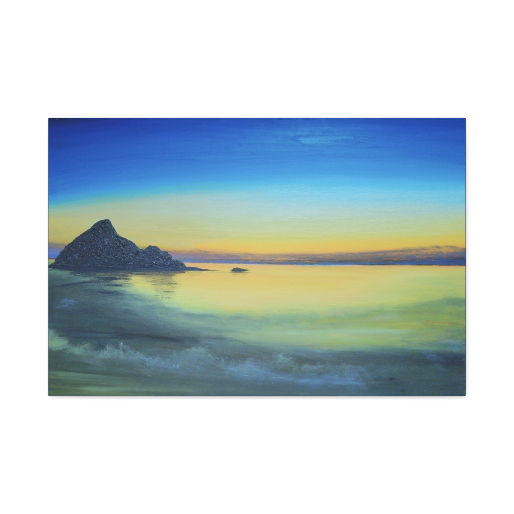 Sunset Seascape Matte Canvas Print — Tranquil Coastal Wall Art (Stretched)