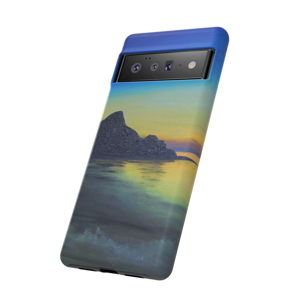 Sunset Cove Phone Case — Durable Protective Tough Case with Tranquil Beach Landscape