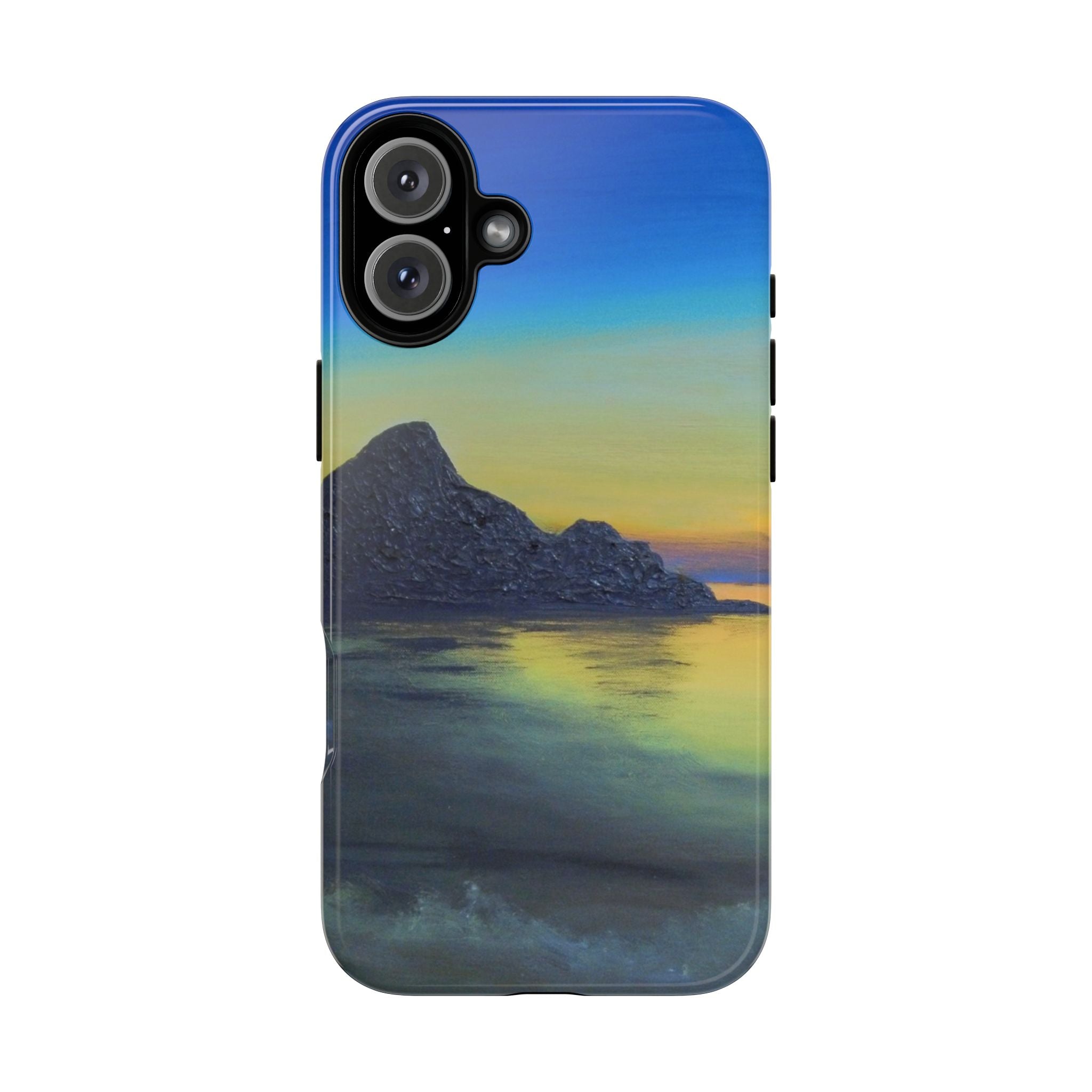 Sunset Cove Phone Case — Durable Protective Tough Case with Tranquil Beach Landscape