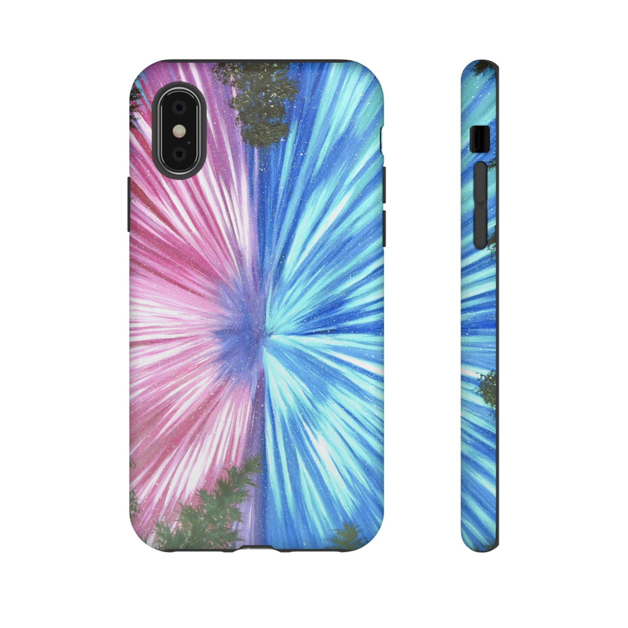 Phone Case — Pink & Blue Burst Tough Protective Case