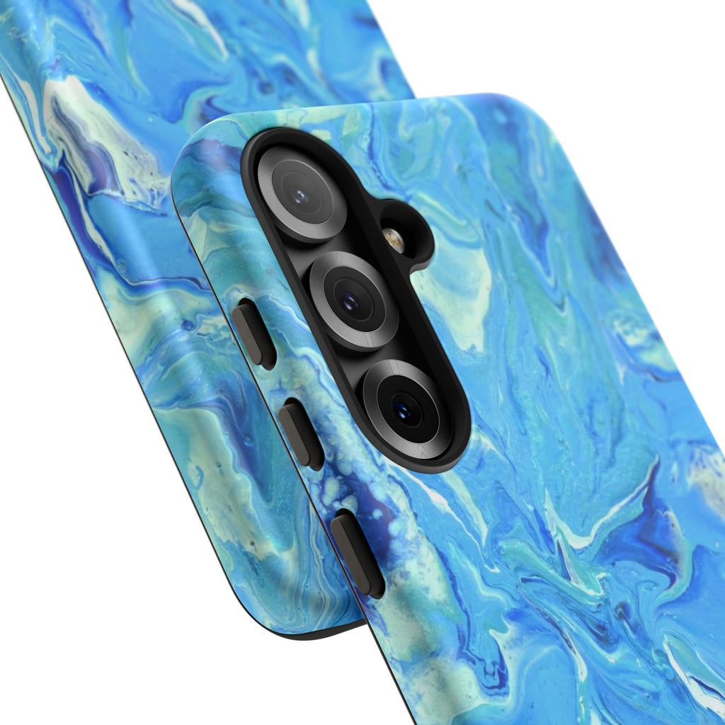 Blue Marble Tough Phone Case — Ocean Swirl Protective iPhone Cover
