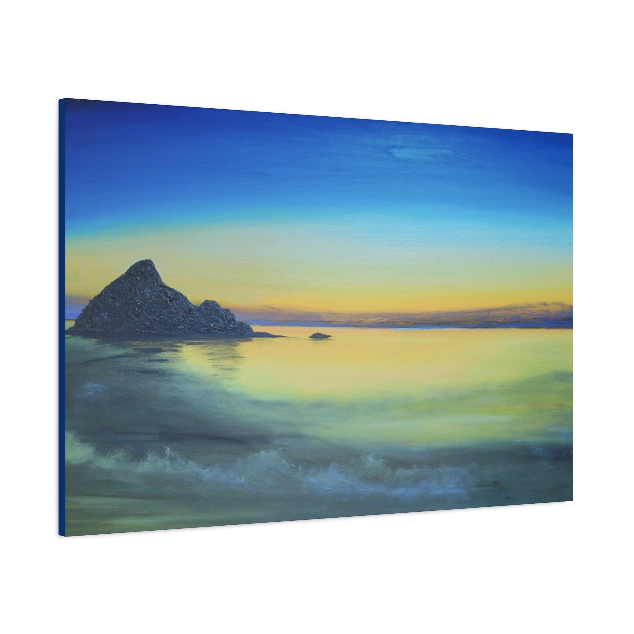 Sunset Seascape Matte Canvas Print — Tranquil Coastal Wall Art (Stretched)