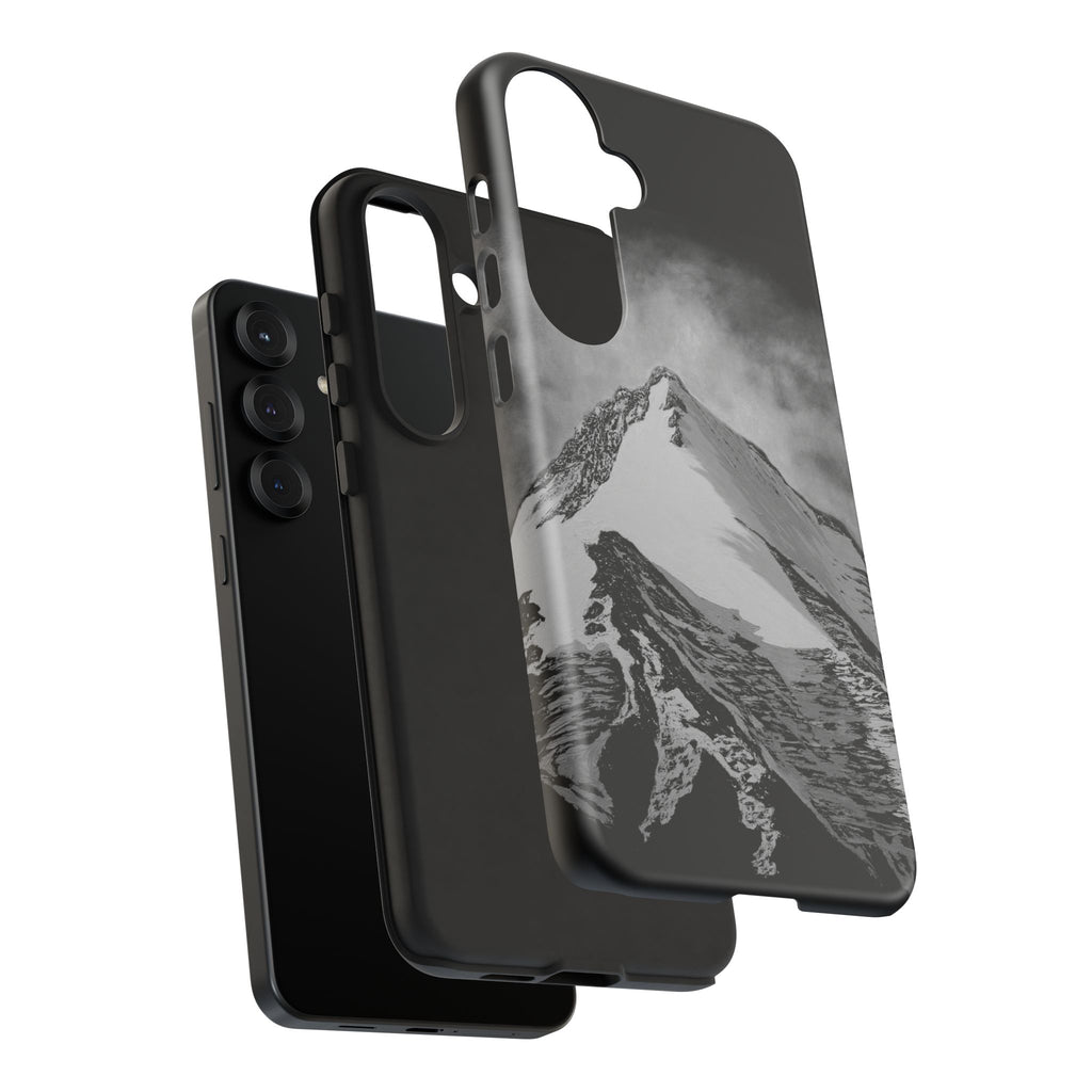 Mountain Peak Phone Case — Black & White Alpine Protective Case