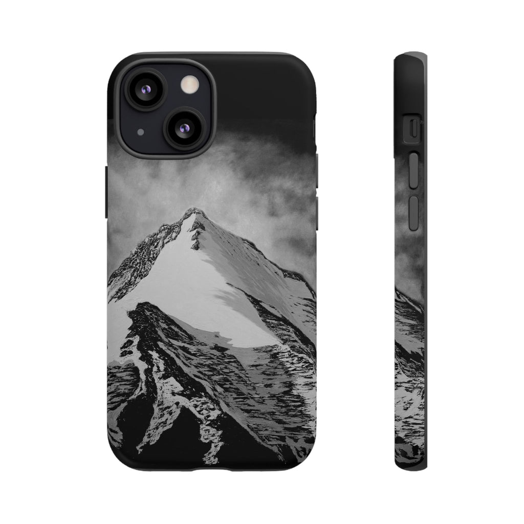 Mountain Peak Phone Case — Black & White Alpine Protective Case